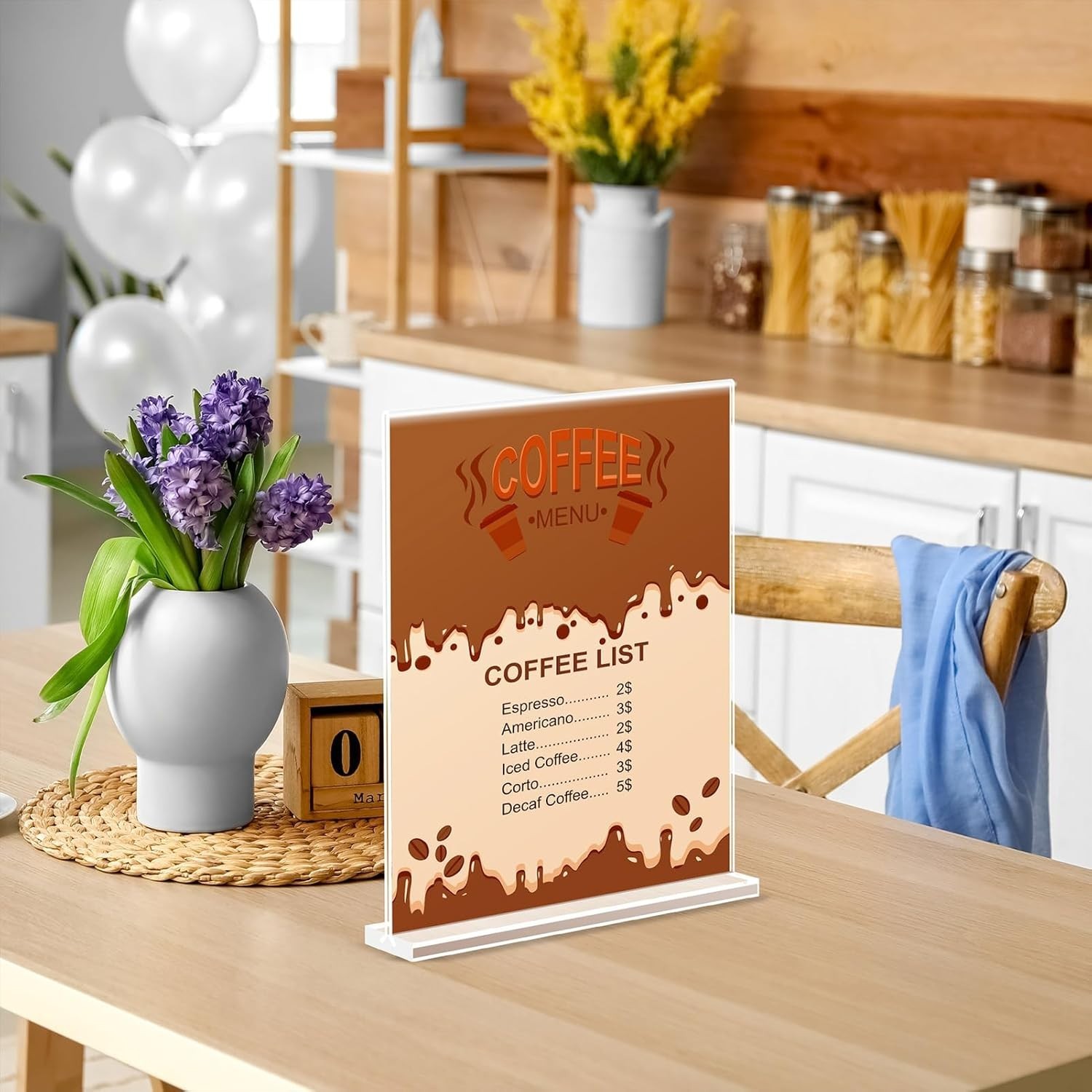 6 Pack Acrylic Sign Holder 8.5 x 11 Double Sided Plastic Display Stand Clear