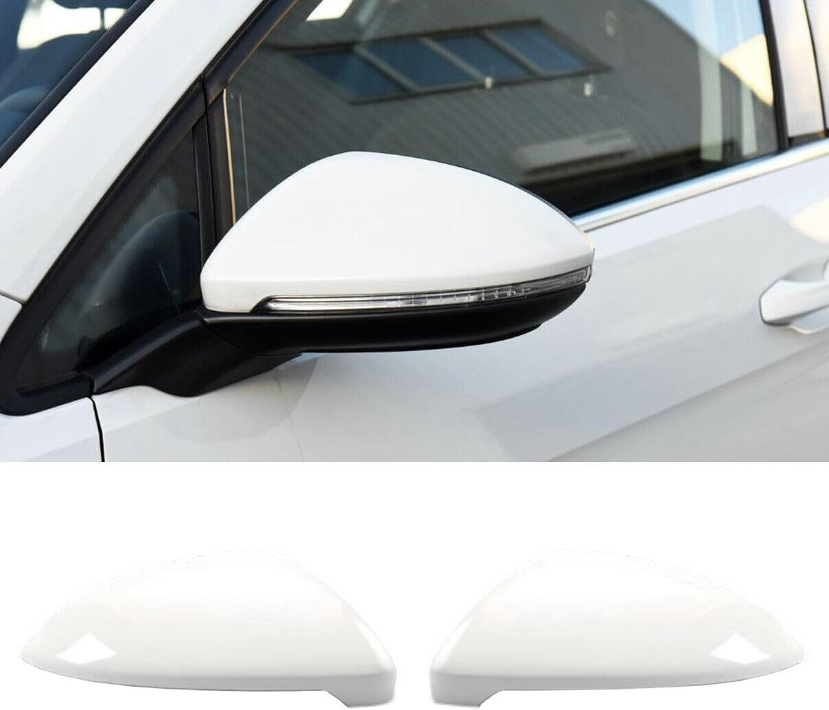 Left+Right Rearview Mirror Cover Side Mirror Caps for VW Golf GTI MK7 2015