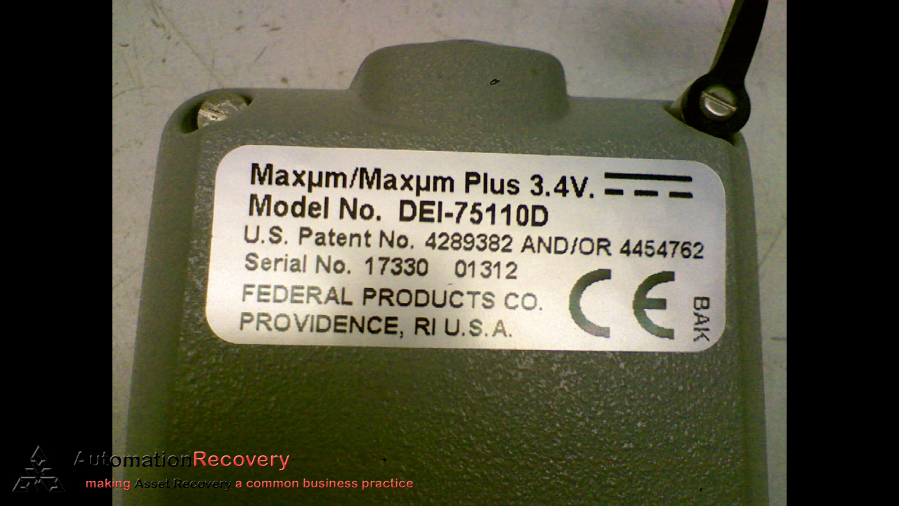 FEDERAL MAXUM DEI-75110D DIGITAL ELECTRONIC INDICATOR 3.4V, NEW #163485