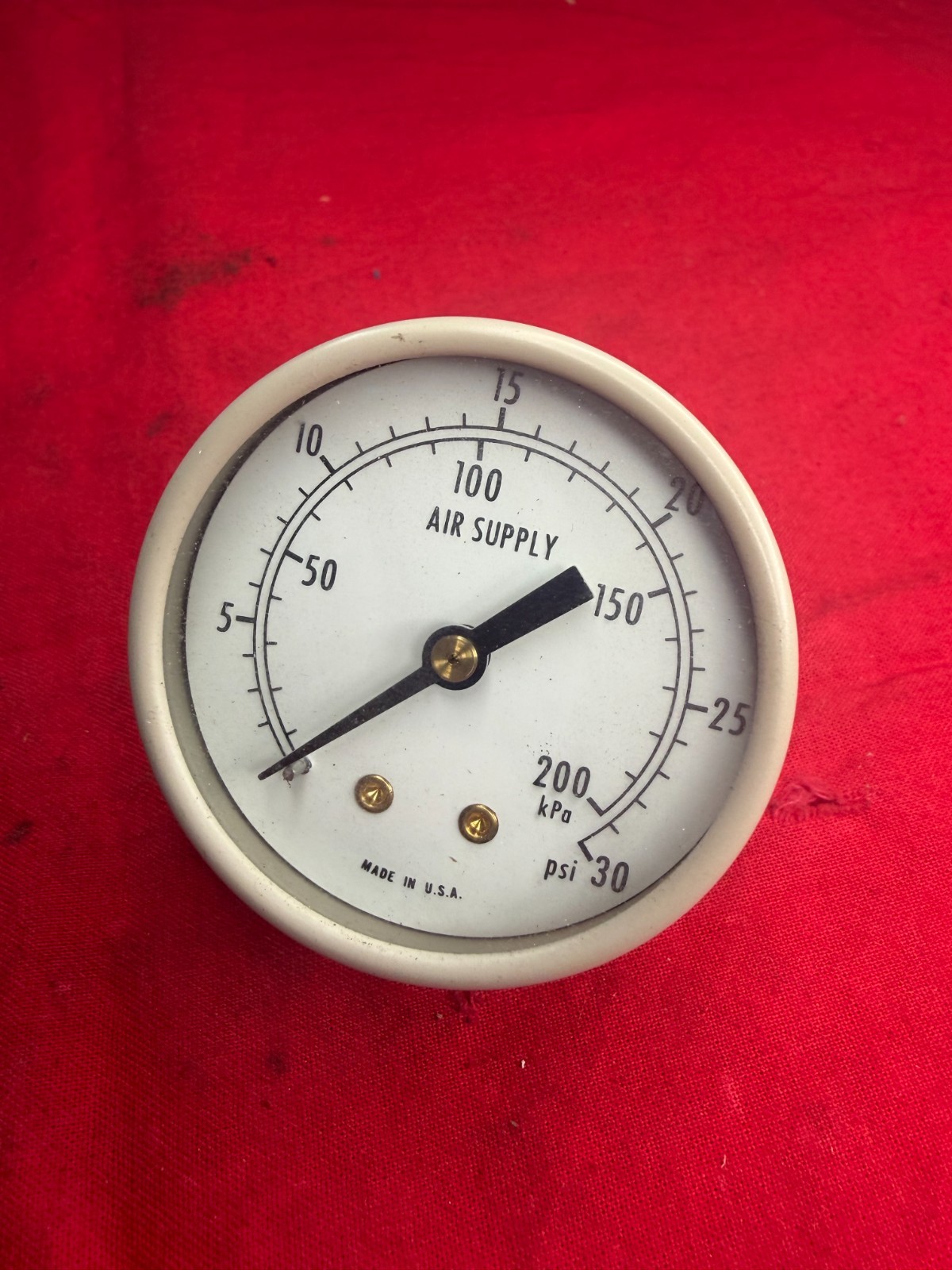 AIR SUPPLY GAUGE 0-30 PSI 0-200KPA 1/8″NPT