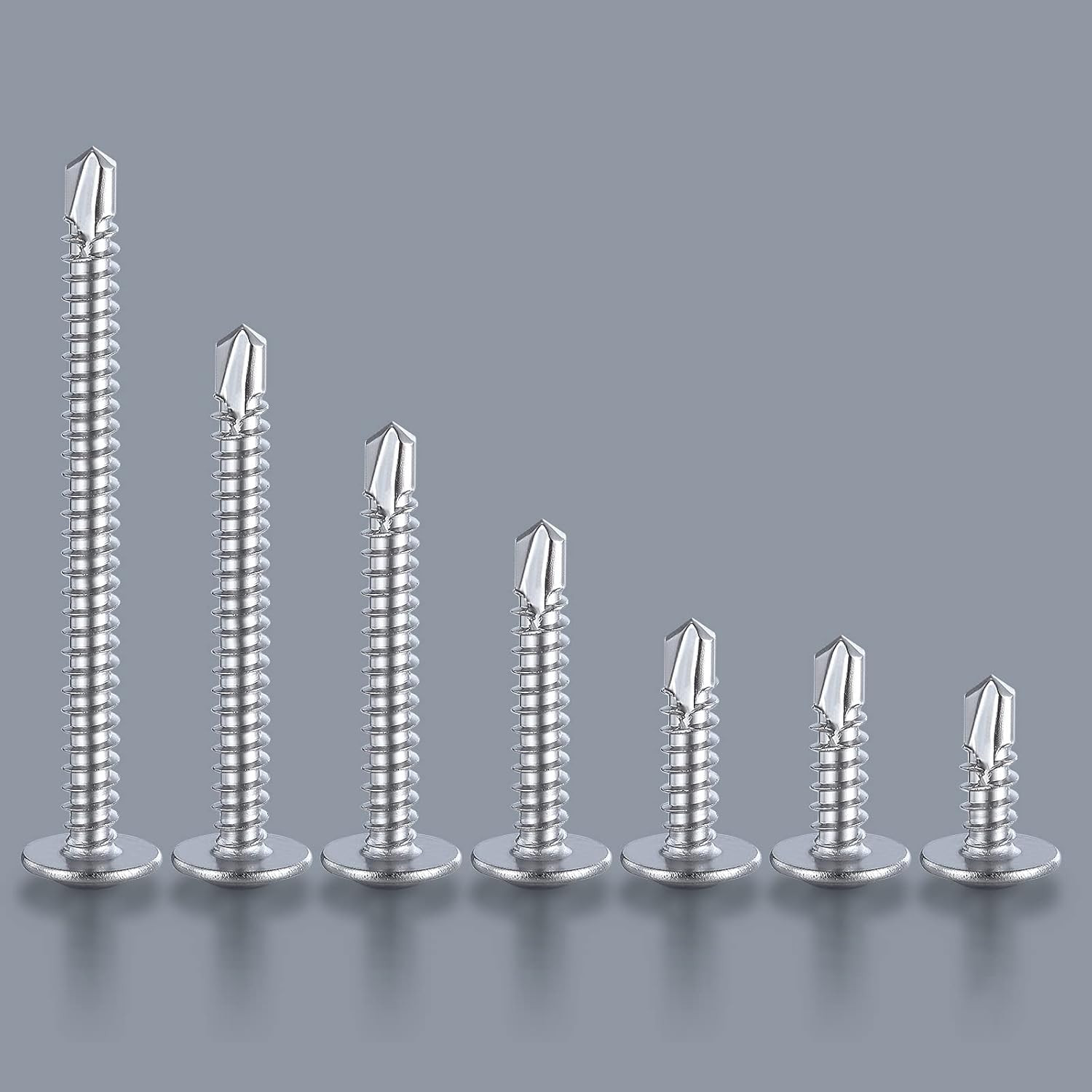 (200 Pcs) #10×1-1/4”For Sheet Metal Self-Tapping Screws 410 Stainless Steel Tru