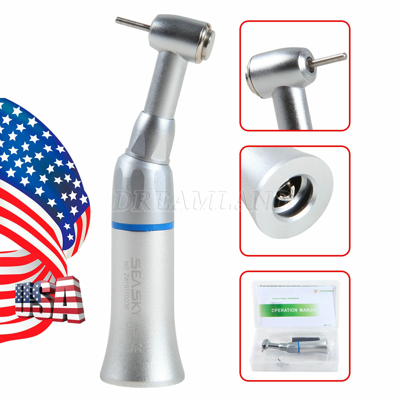 Low Speed Push Contra Angle Handpiece RA2.35/FG1.6mm Fit NSK NEW-US Dental