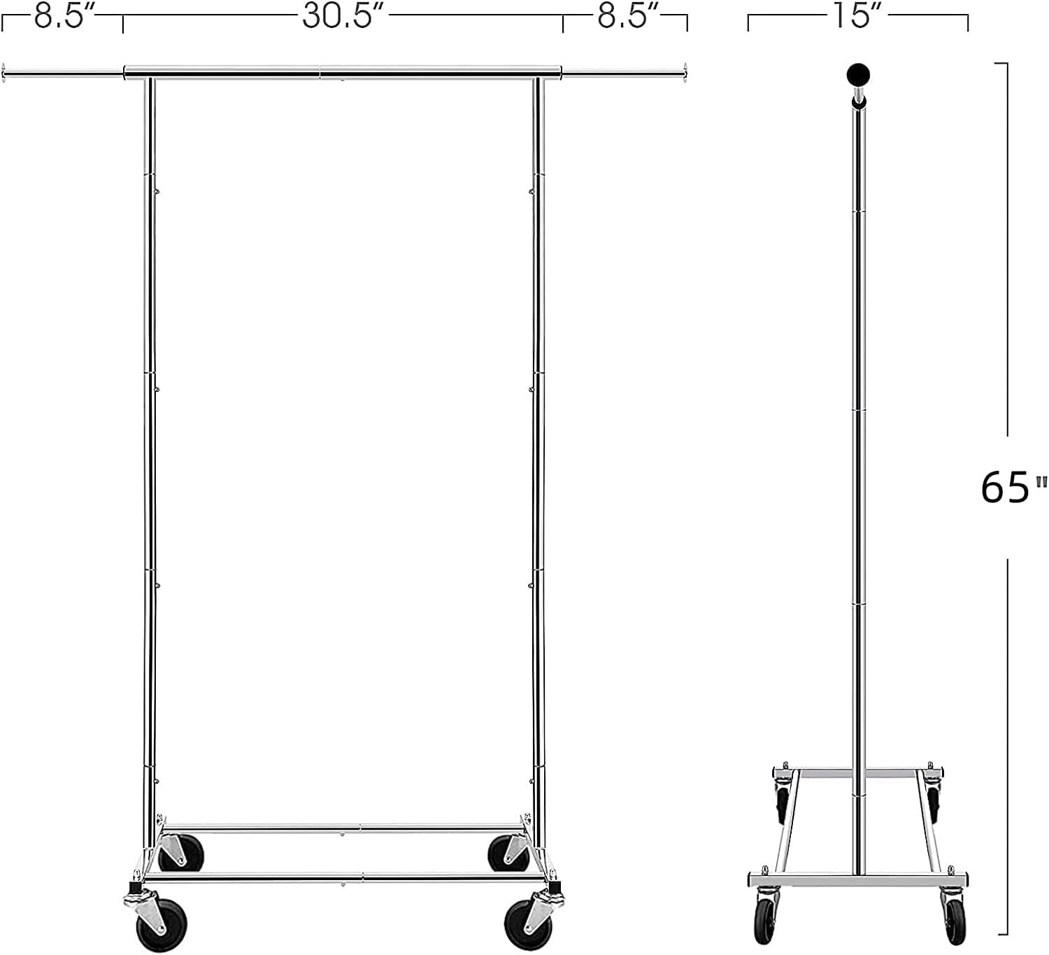Lightweight Rolling Garment Organizer with Adjustable Rod – Ideal for Any Room