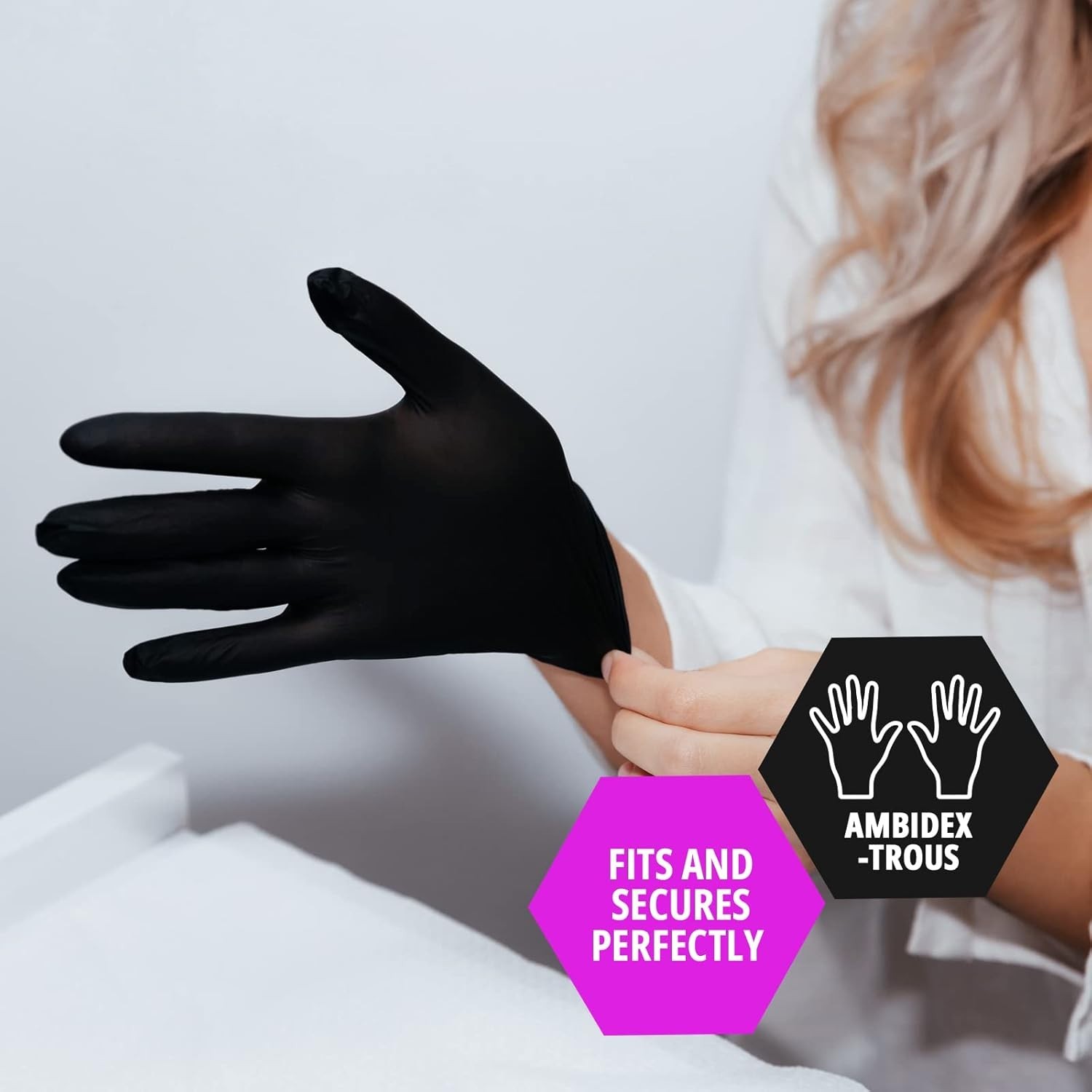 MedPride Medical Examination Nitrile Gloves,N/S Powd Free, X-Large-Black-1000/CS