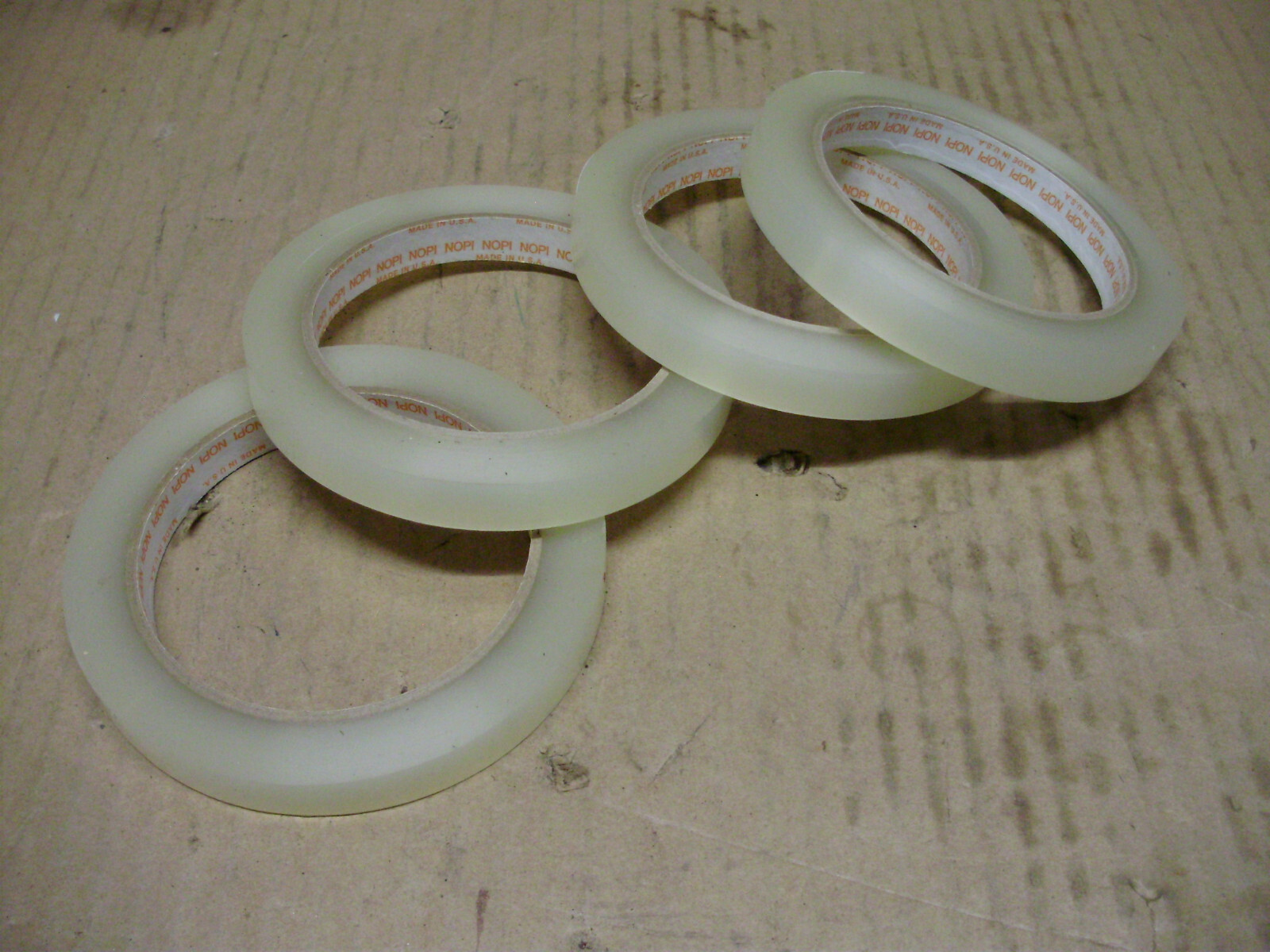 Nopi 4091, 12mm x 55m, 1/2″ (.47″) x 60.1yds Clear Strapping Tape LOT OF 4 ROLLS