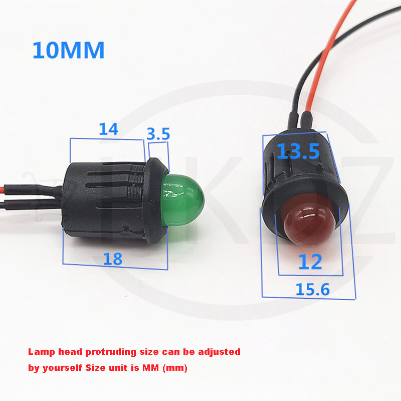Pre-Wired LEDs 3mm/5mm/8mm/10mm With Holder Wire Light Emitter Pre-Wired Cable