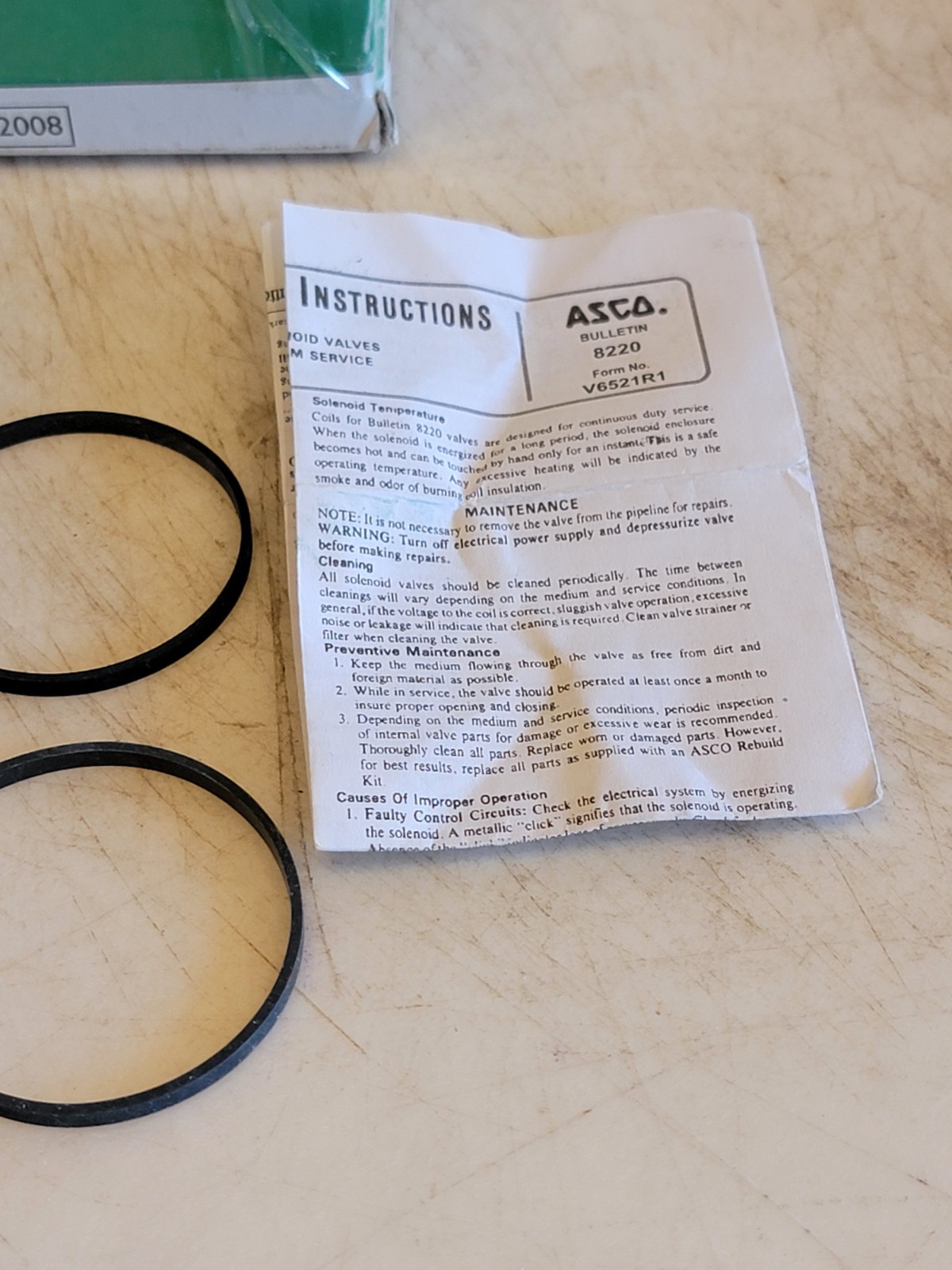 Asco 312712 Valve Rebuild Kit, With Instructions. FreeShipL48
