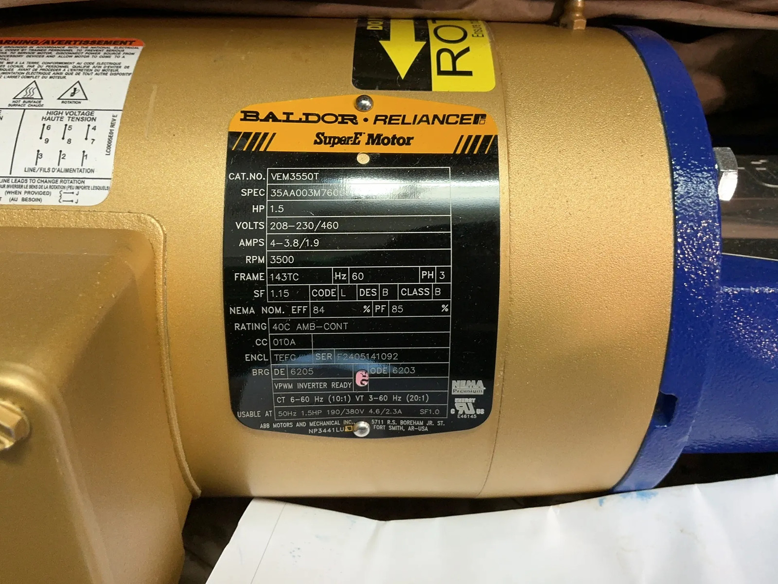 DP PUMPS DPVST 6/3 B FRAME 143 TC 60HZ PUMP CP246*019965