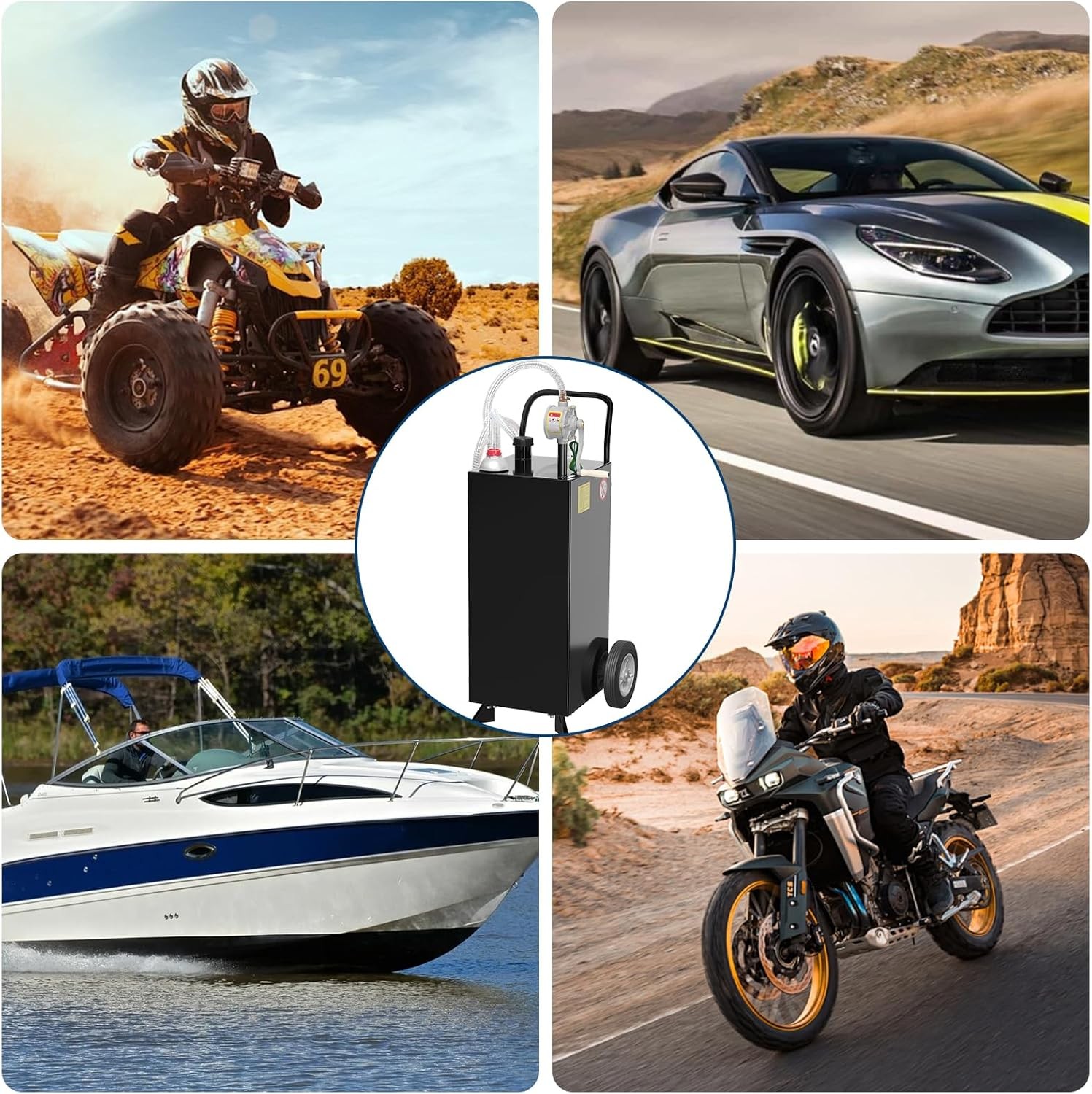 30 Gallon Fuel Caddy Fuel Storage Tank, Gasoline Diesel Fuel Container with Pump