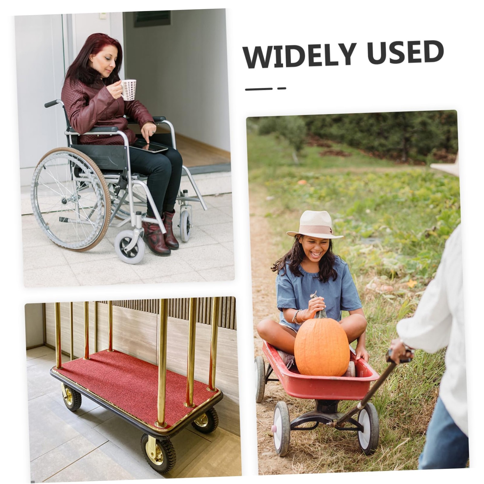 Replacement Grocery Cart Wheels 6.69 Inch Folding Shopping Trolley 2 PCS