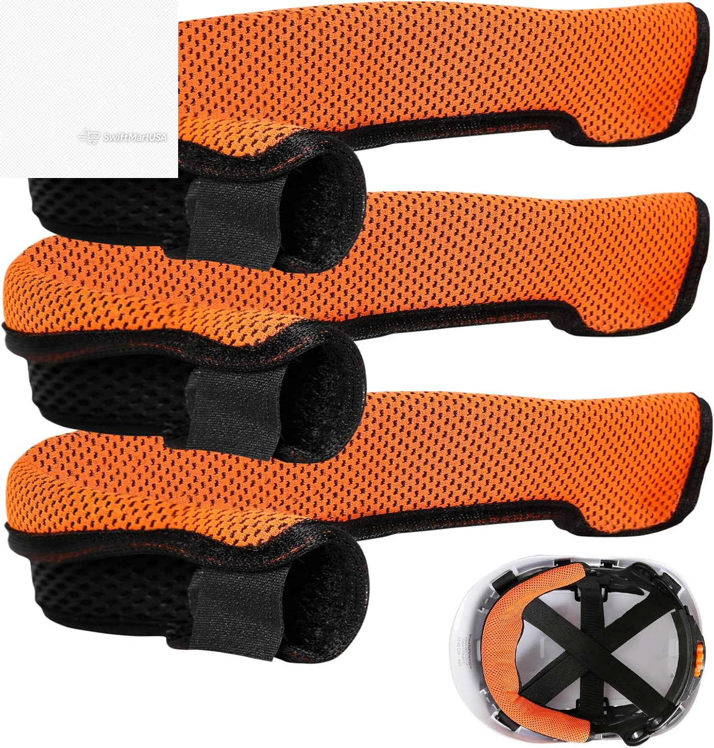 Hard Hat Sweatband and Top Pad Set Washable Helmet Liner Welding Construction