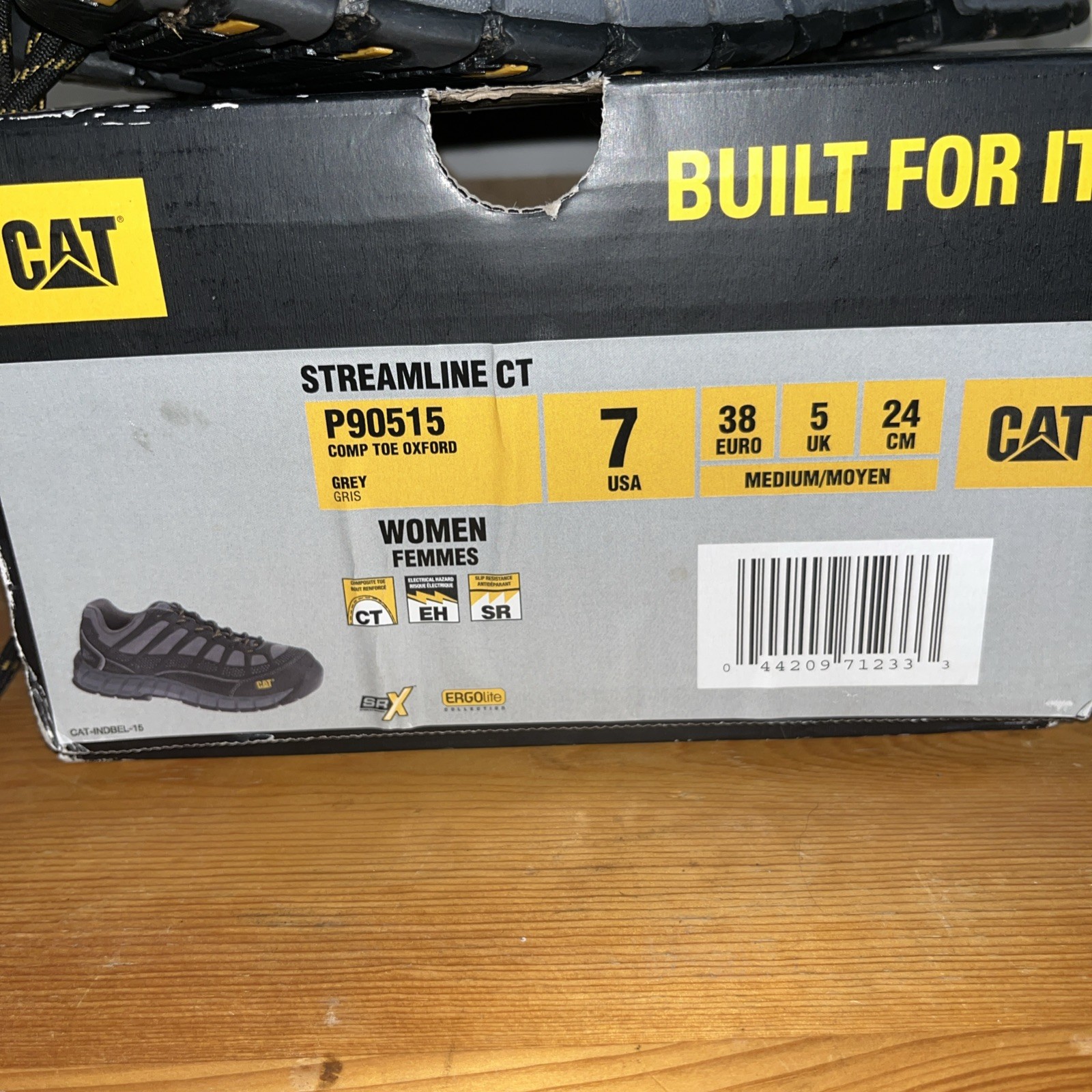 Woman’s Size 7 Cat Footwear Streamline Composite Toe Construction Safety Shoe