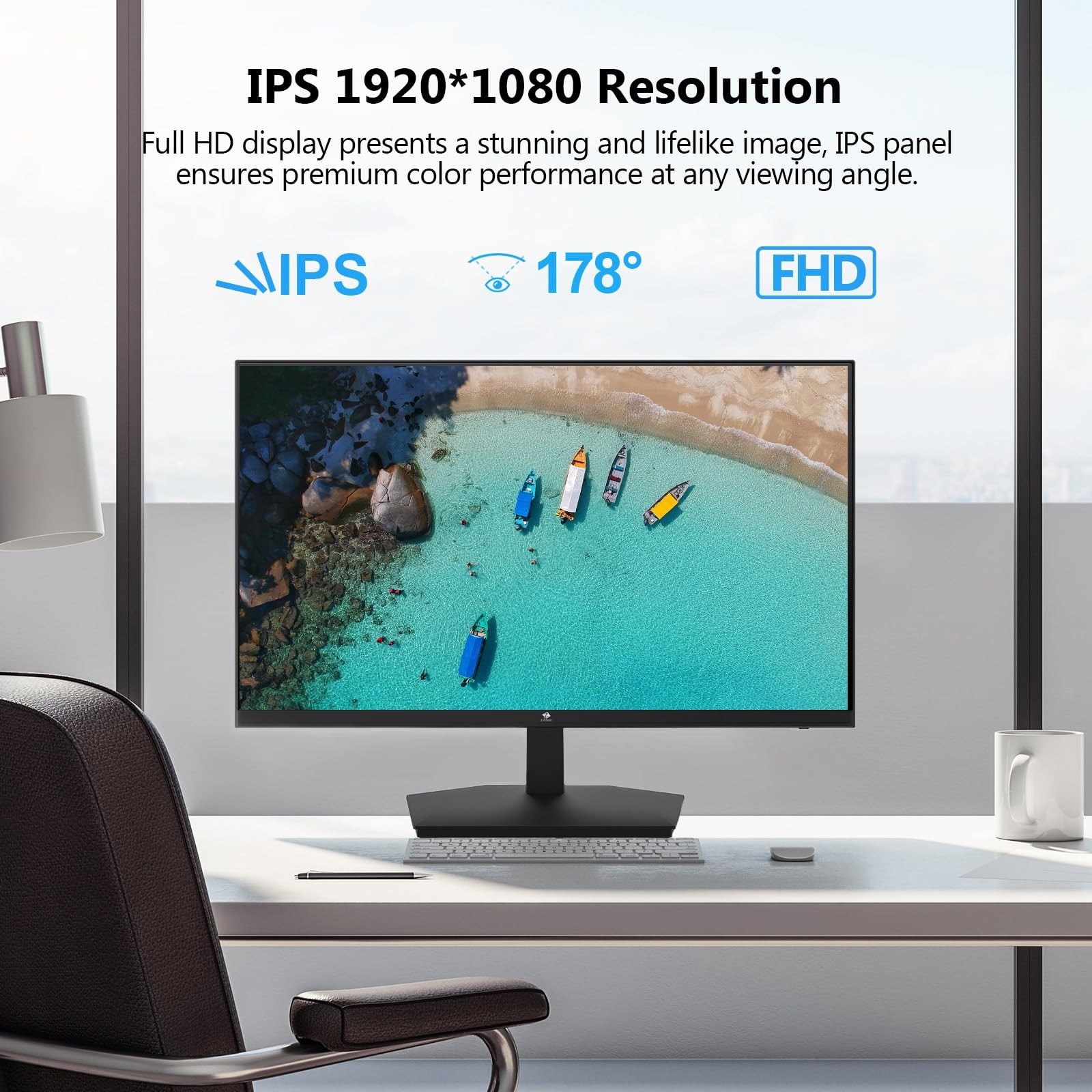 24 inch Monitor, Z-Edge Computer Monitor, Full HD 1920 x 1080p IPS 100Hz PC M…