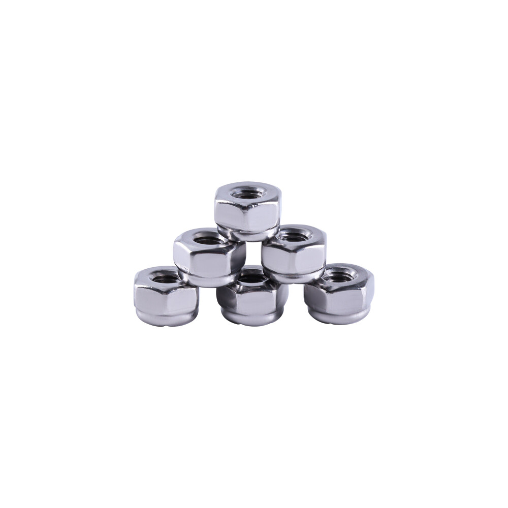 304 Stainless Steel Nylon Insert Hex Lock Nuts Nylock 10 sizes available