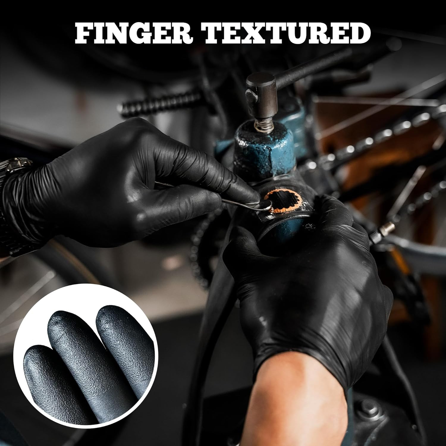 Titanflex Disposable Nitrile Exam Gloves, 6-Mil, Black, Heavy Duty, Latex Free,