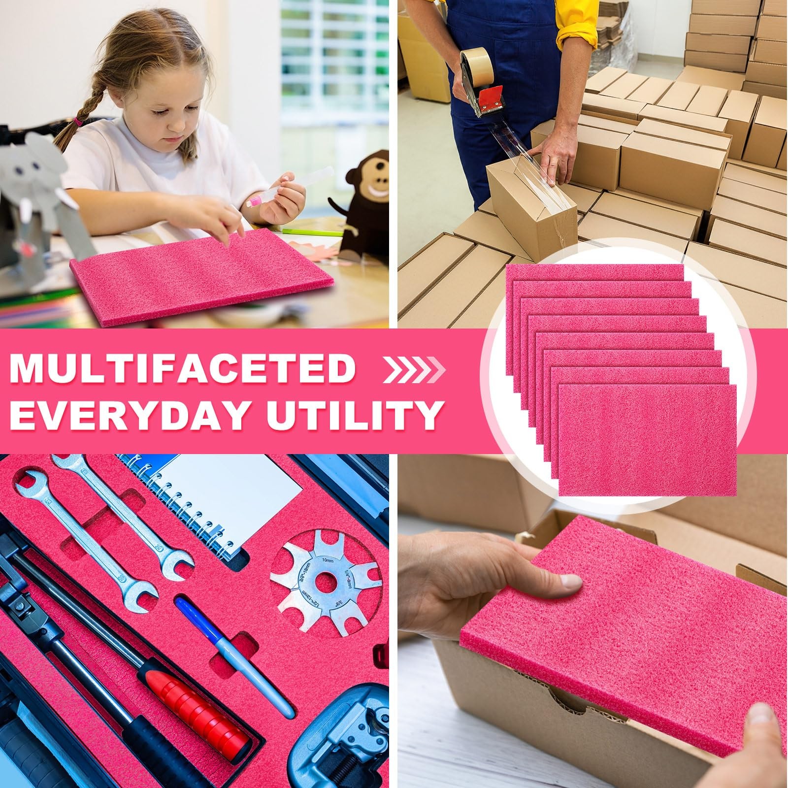 Pangda 8 Pcs 14.75″ X 9.5″ X 0.75″ Pink Polyethylene Foam Sheet Antistatic | …
