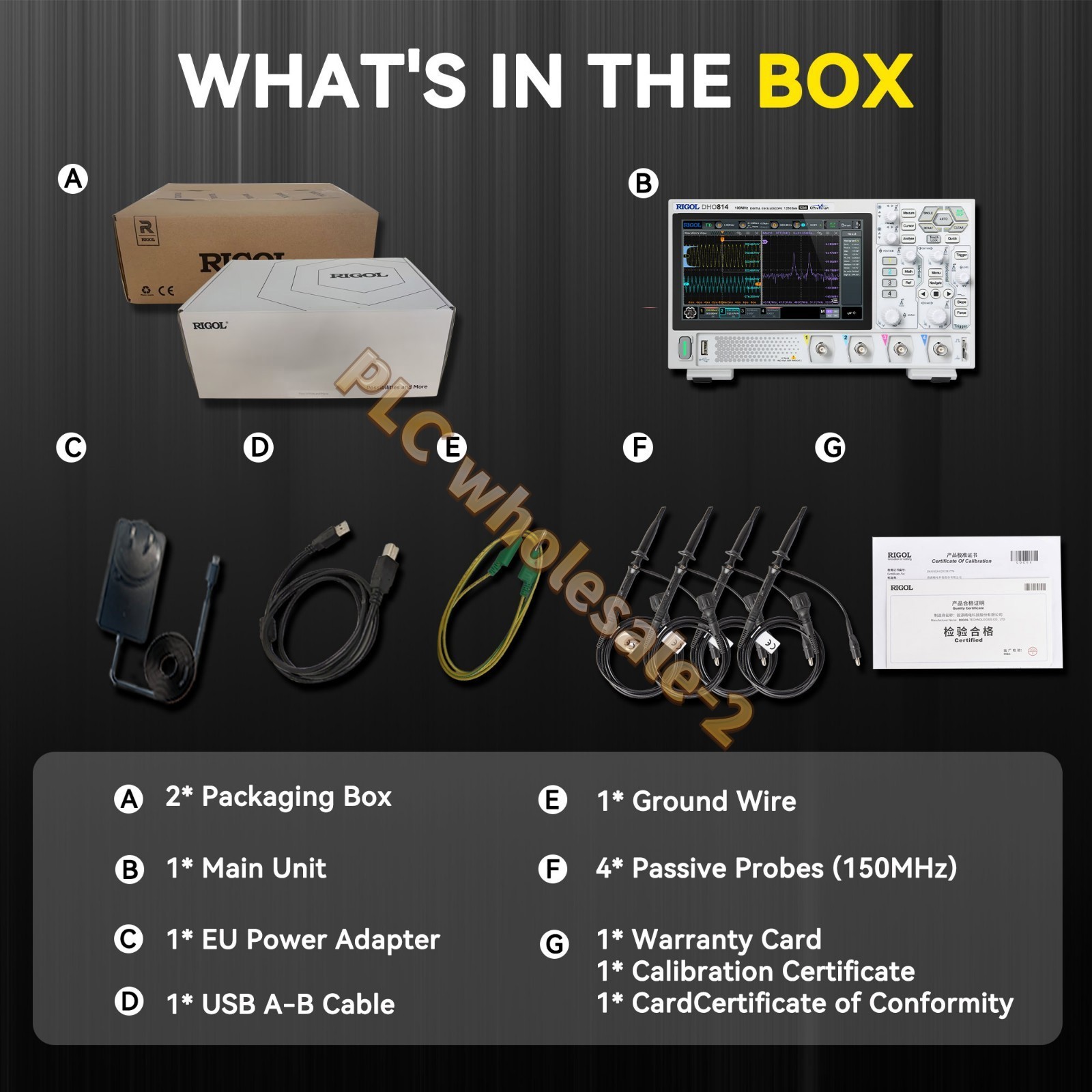 RIGOL DHO804 70MHz 4-Channel 12Bit Digital Oscilloscope with 4PCS 150MHz Probes