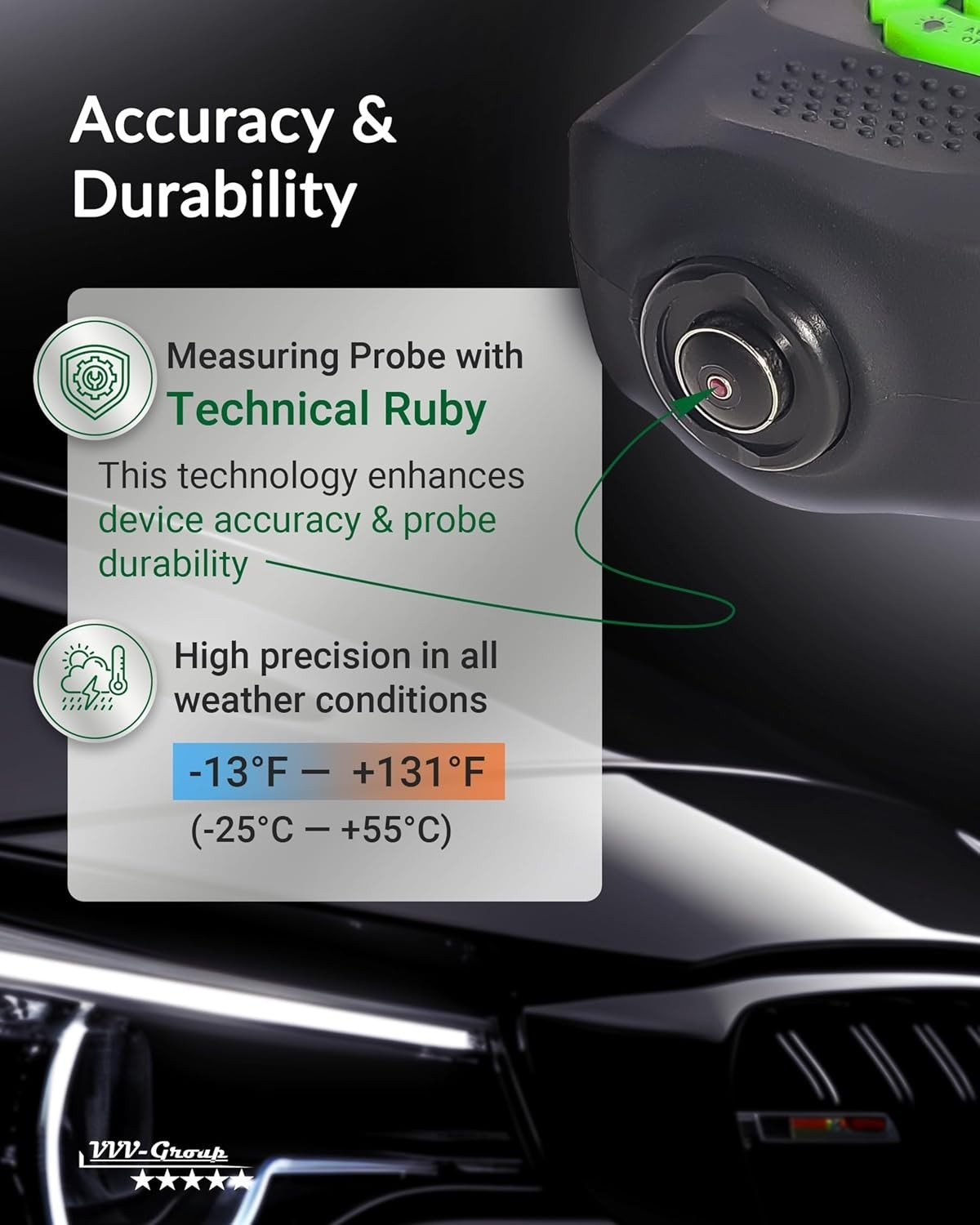 Automotive Paint Thickness Gauge for Coating Measurement with Auto Detection
