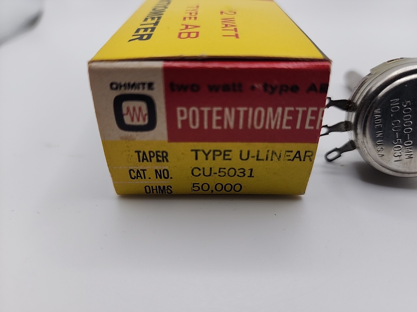 Ohmite CU-5031 2 Watt Type AB Potentiometer 50000 Ohm NOS