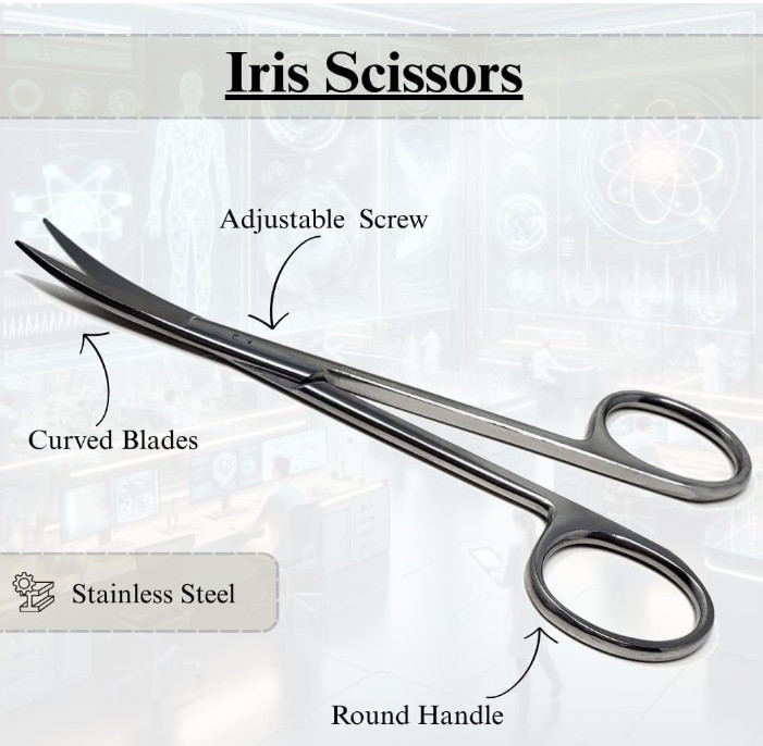 Premium GERMAN TC Iris Scissors 4.5″ Curved Surgical Dental Instruments