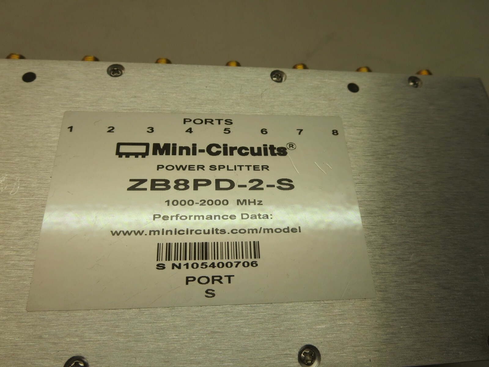 Mini-Circuits, ZB8PD-2-S, Power Splitter, 1 Input, 8 Outputs, 1000 – 2000 MHz
