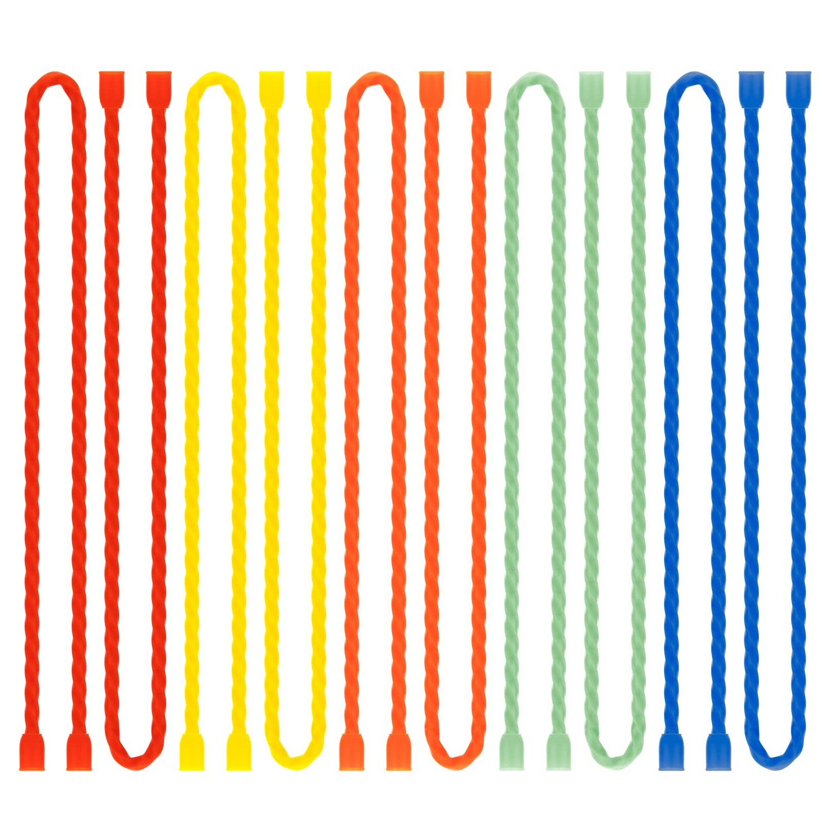 Gesipor 10 PCS 18-Inch Silicone Cable Ties – Reusable Twist Ties Bendable Steel-