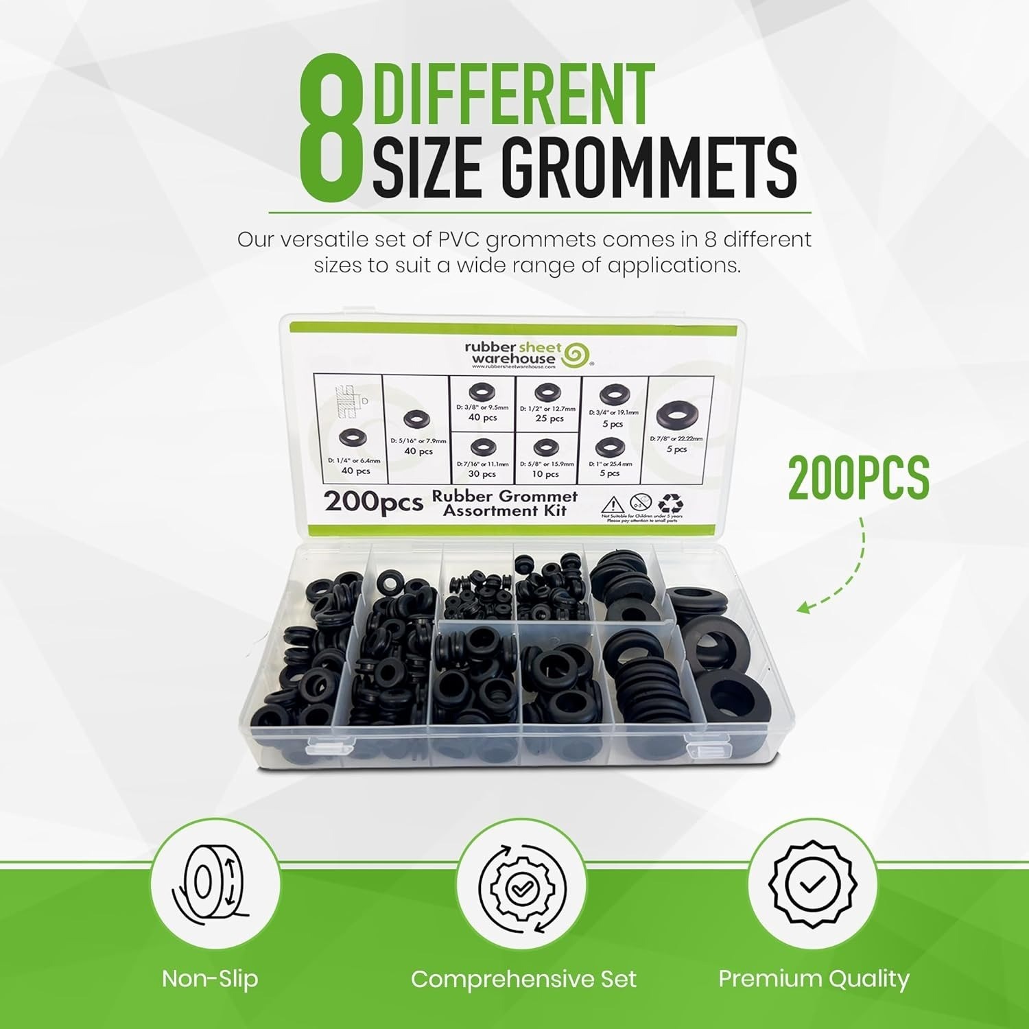 RSW 200PCS Rubber Grommet Kit Assorted Sizes – Rubber Rings Wiring Kit