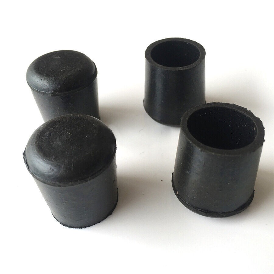 Rubber Chair Leg Caps for 10-45mm Pipes, Black – Non-Slip & Protection