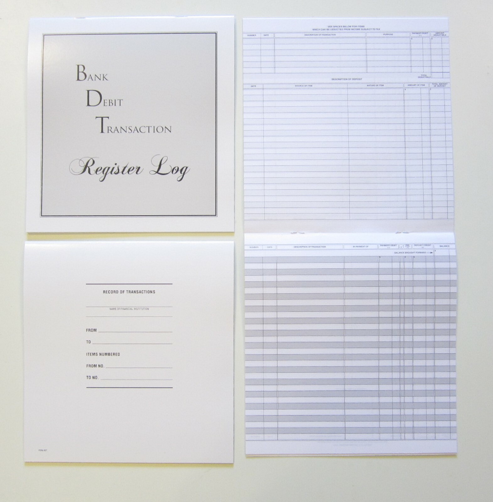 3 NEW BDT LARGE PROFESSIONAL DESK CHECKBOOK TRANSACTION REGISTER TAX RECORD LOG