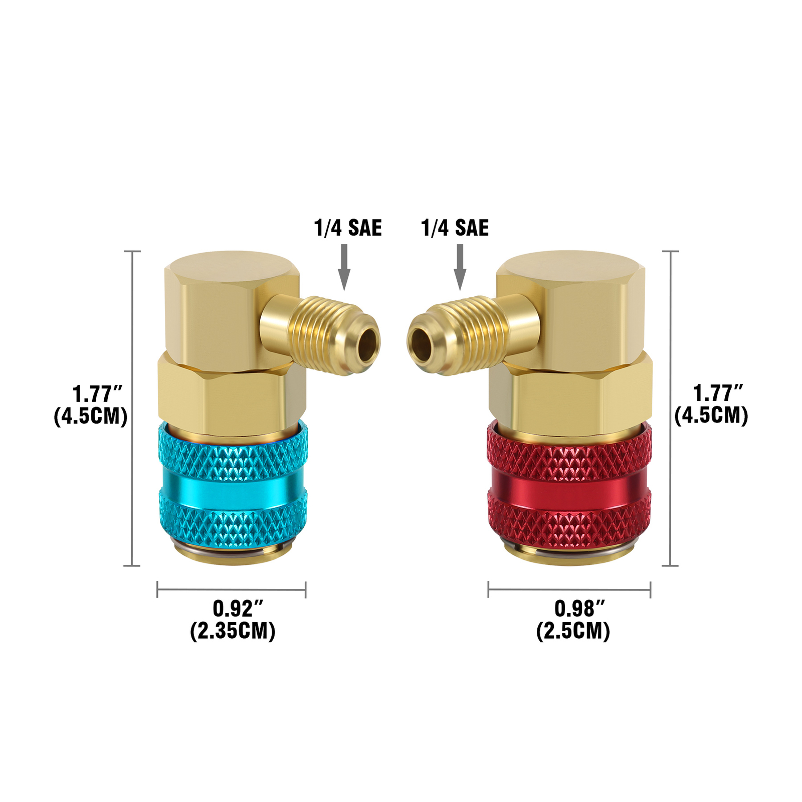 2x R134a Low High Quick Connector Adapter Coupler Auto A/C Manifold Gauge HVAC