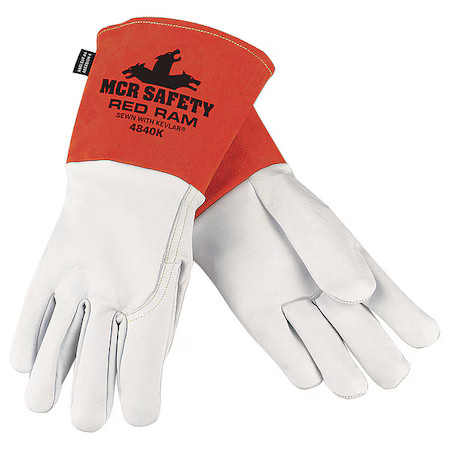 Mcr Safety 4840Kxxl 4840K Welding Leather Glove, Gauntlet Cuff, Straight Thumb,