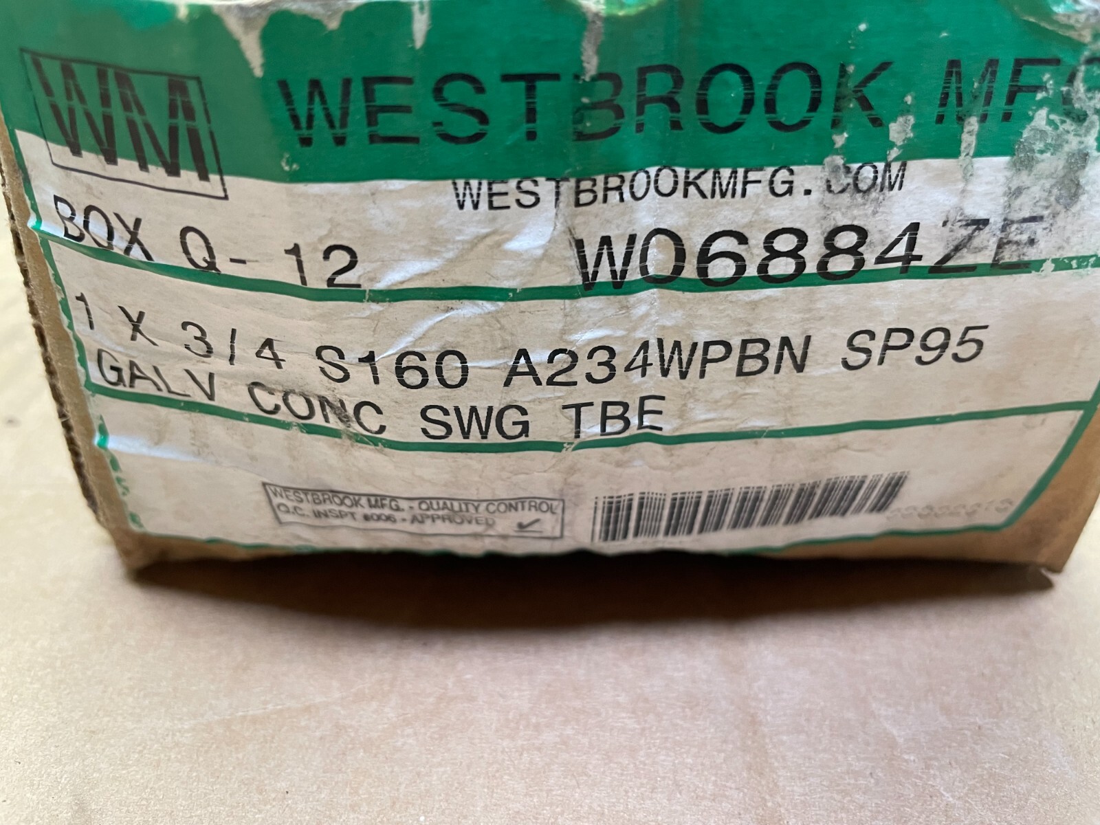 SWAGE NIPPLE 1″ x 3/4″ Schedule 160 Concentric Thread Both End A234 WPBN SP95