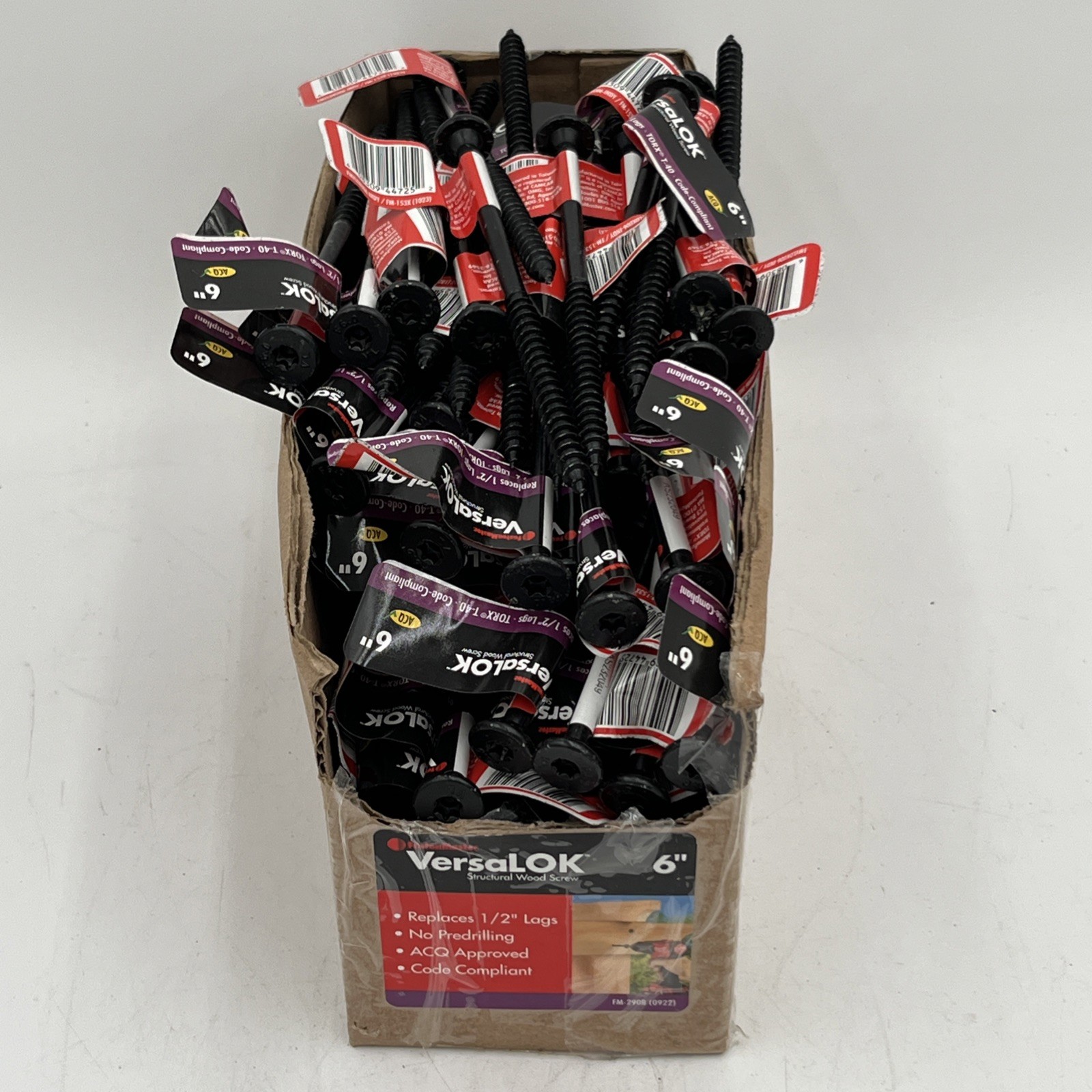 NEW!! 145-Pack FastenMaster VersaLOK 0.220” × 6” Torx Flat Head Wood Screws