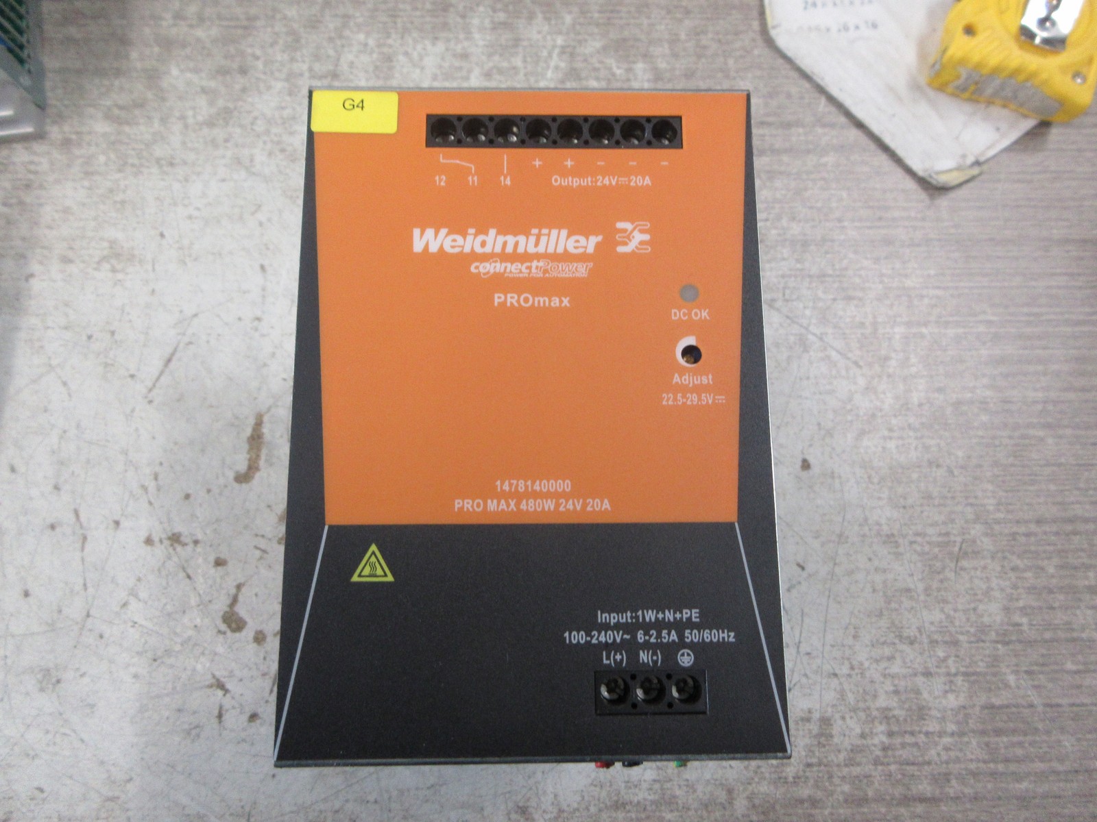 Weidmuller PROmax Power Supply 1478140000 Rev. 01 480W Used