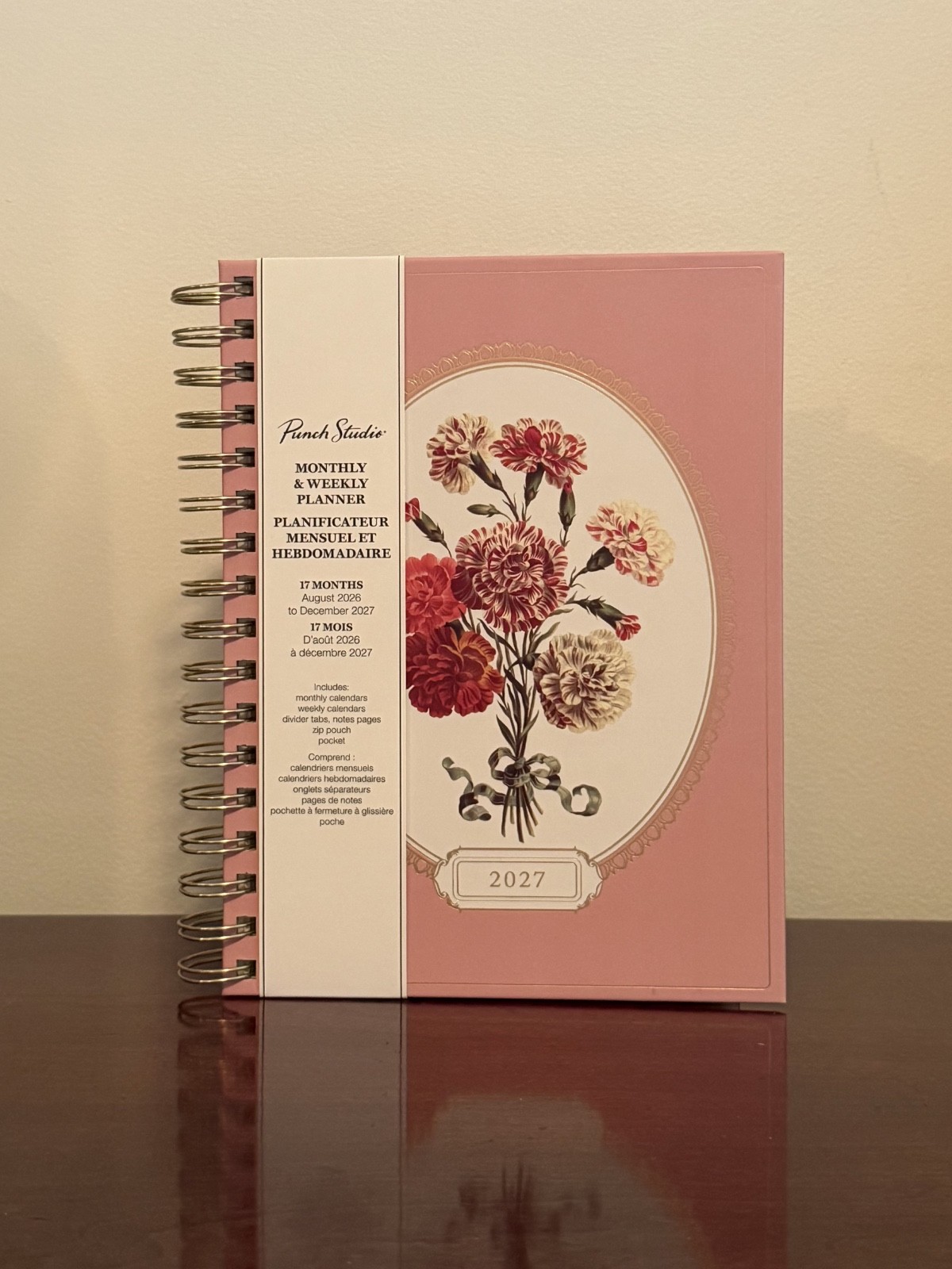 Punch Studio Monthly & Weekly Planner August 2026 – December 2027 Pink Floral