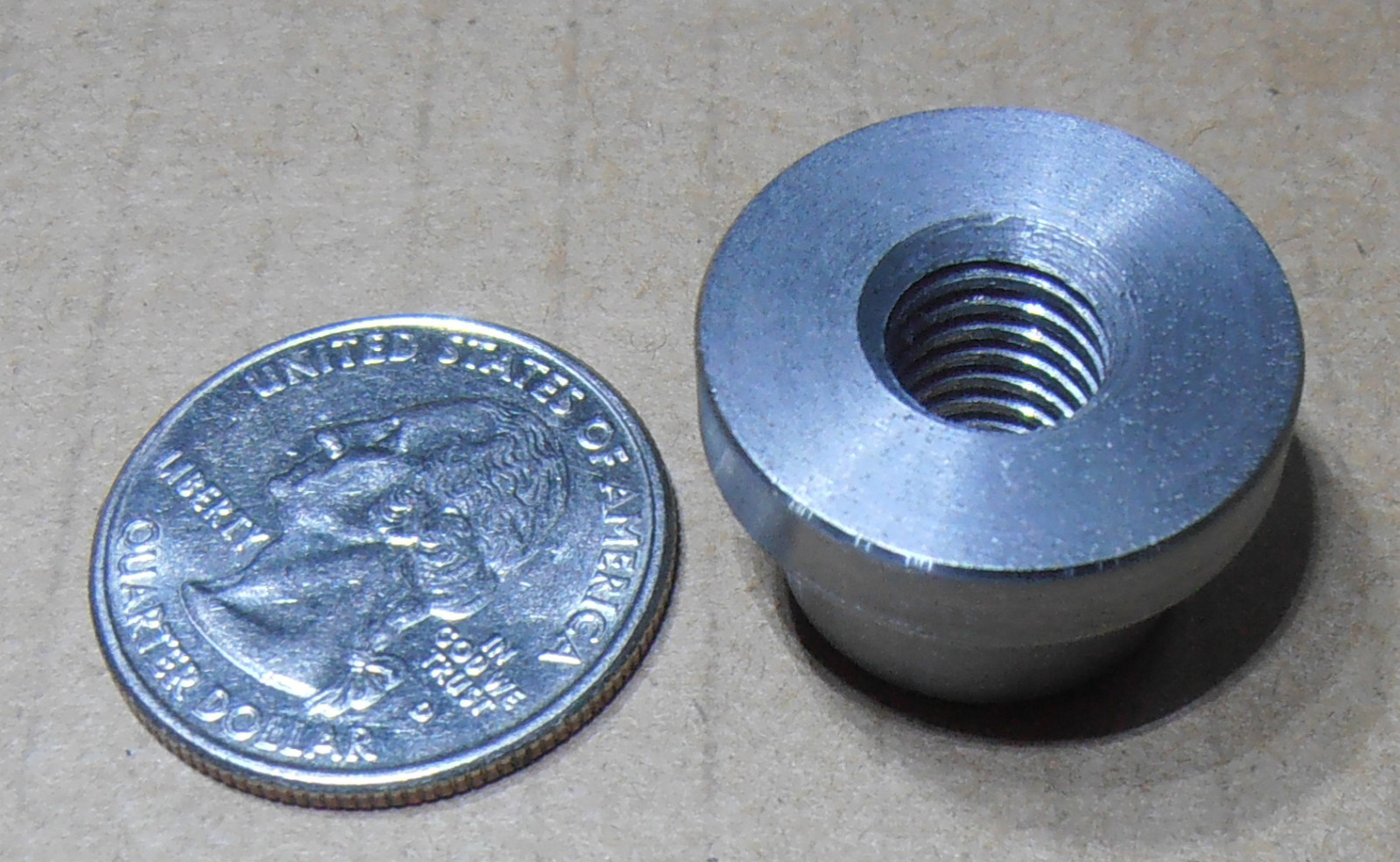 10 Pieces 7/16 x 20 WELD BUNGS THREADED 1018 Steel Low Profile.USA MADE