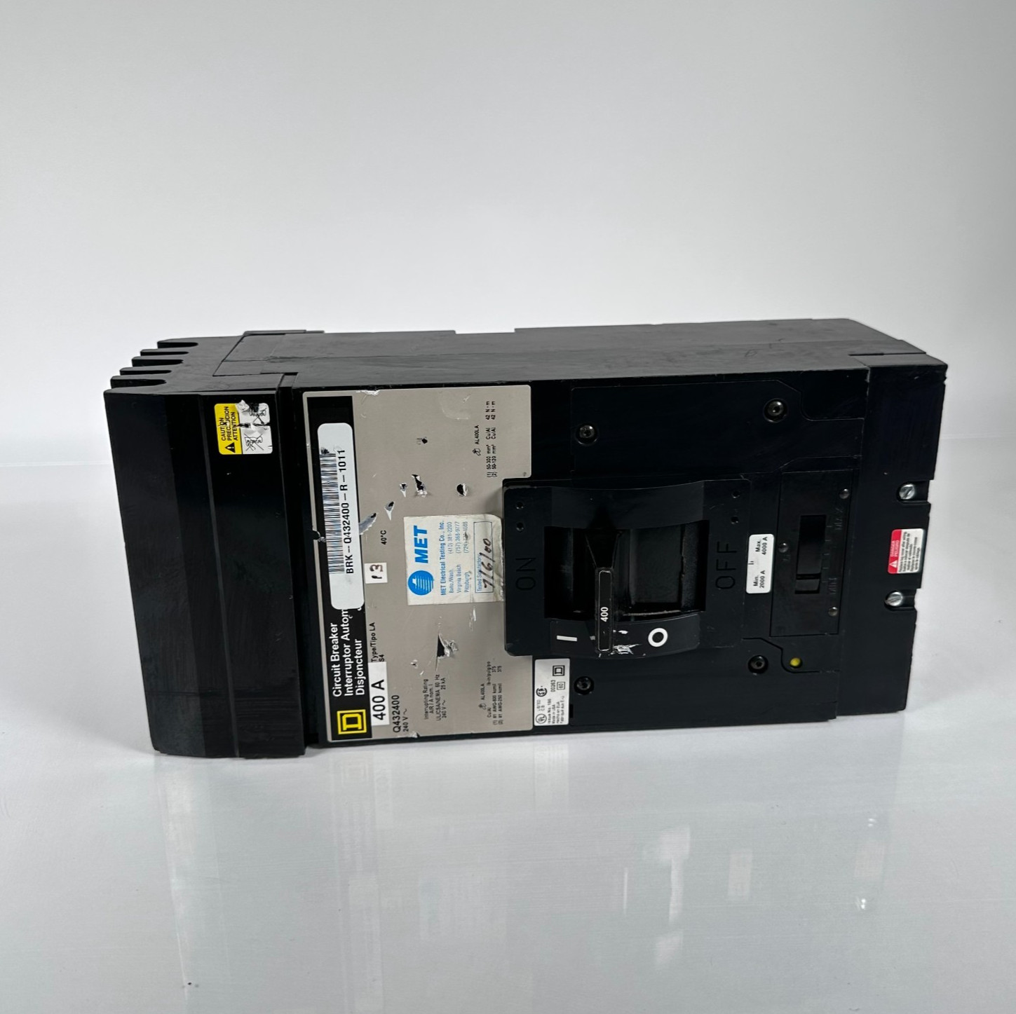 SQUARE D Q432400 400A 3-POLE 240V 25KA Thermal Magnetic Circuit Breaker