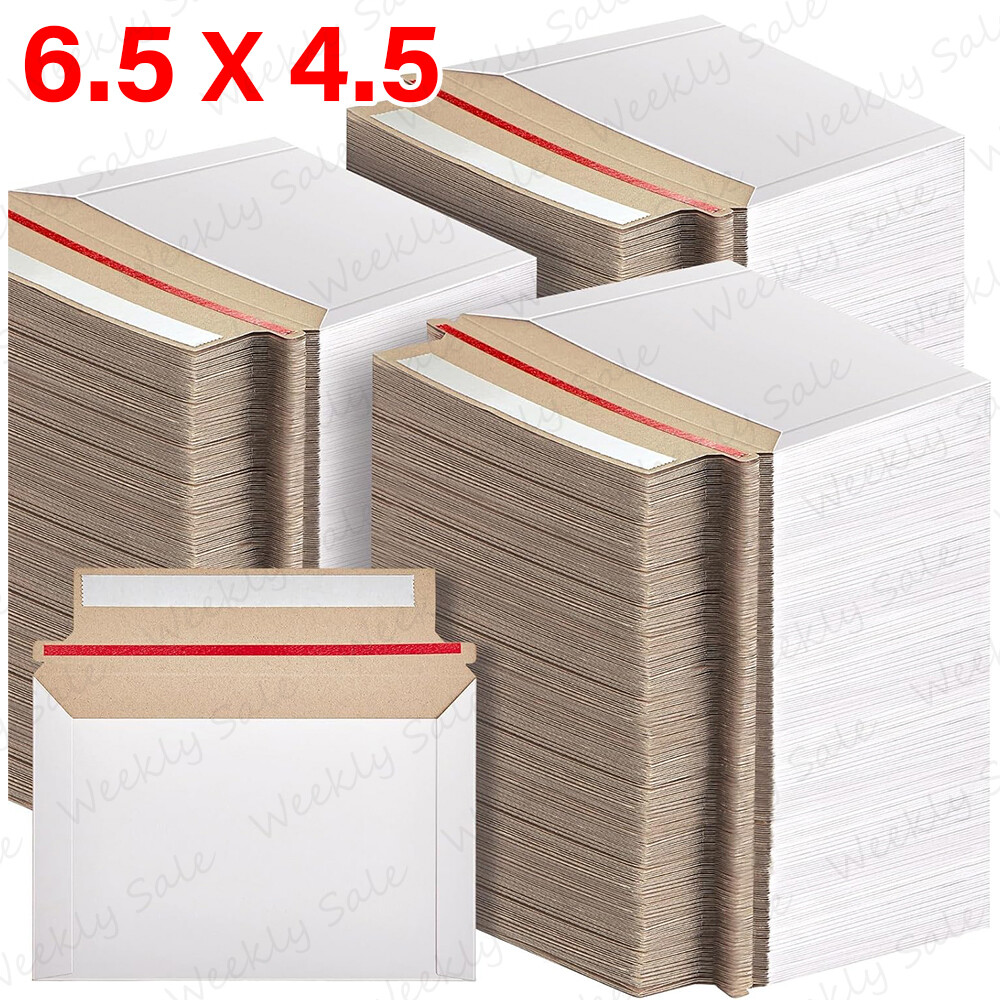 6.5×4.5 Rigid Flats Cardboard Envelope Mailer Photo Shipping Thicker White Bulk
