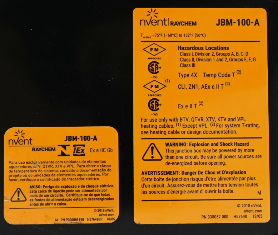 NVENT RAYCHEM JBM-100-A JUNCTION BOX TYPE 4X P000001199 330057-000