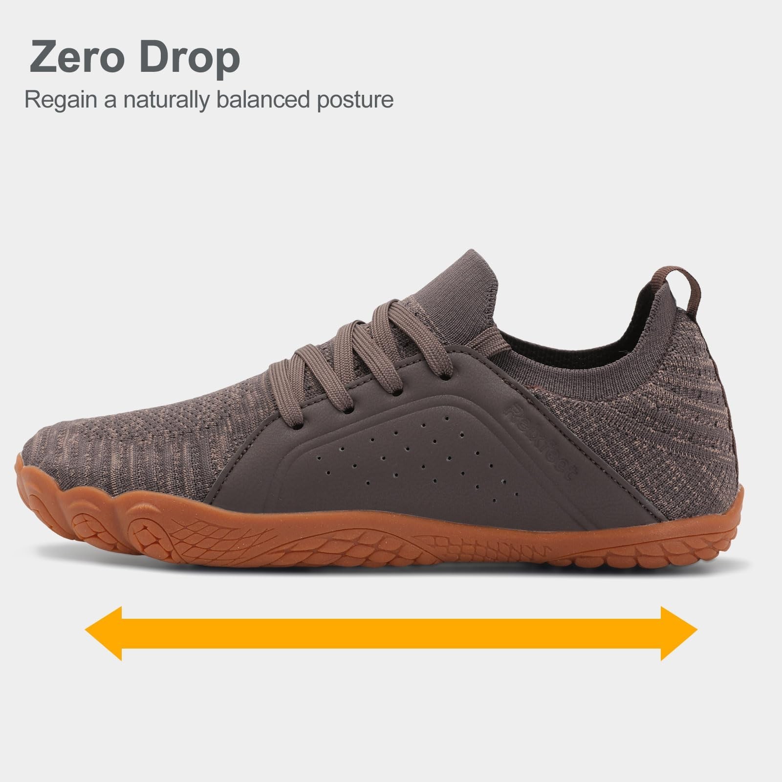 relxfeet Men’s Barefoot Trail Running Shoes Minimalist Wide Toe Box Design Ze…