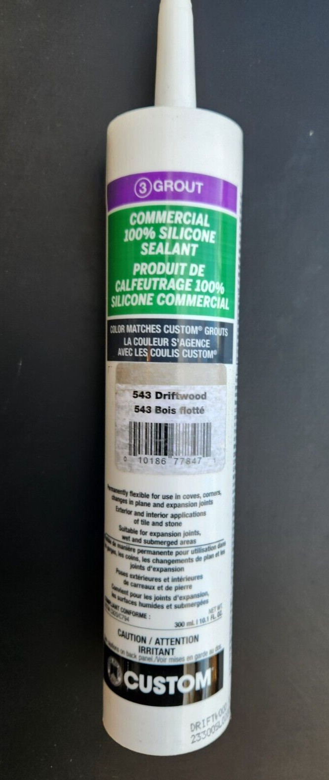 Coloured Commercial Silicone Caulk (10.5 oz) 543 Driftwood