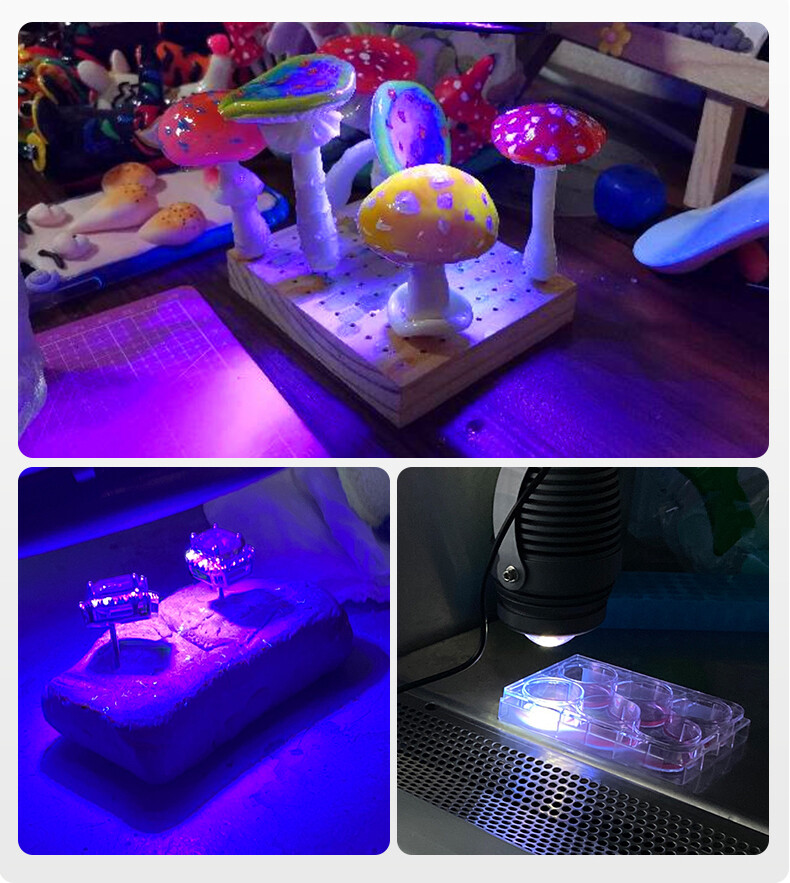 365nm/395nm/405nm Power adjustable 10W light effect UV Curing Lamp Light Point