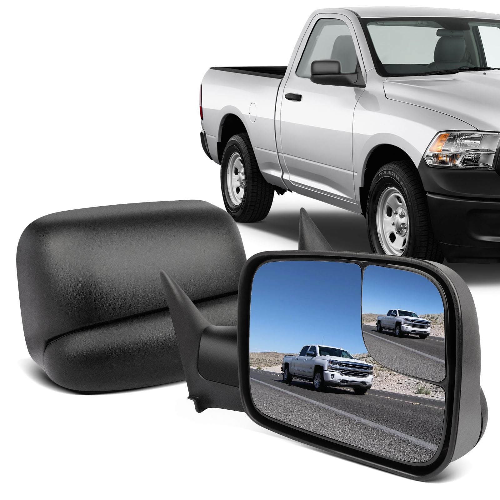 Tow Mirrors 1998-2001 Dodge Ram 1500 2500 3500 Power Heated Pair