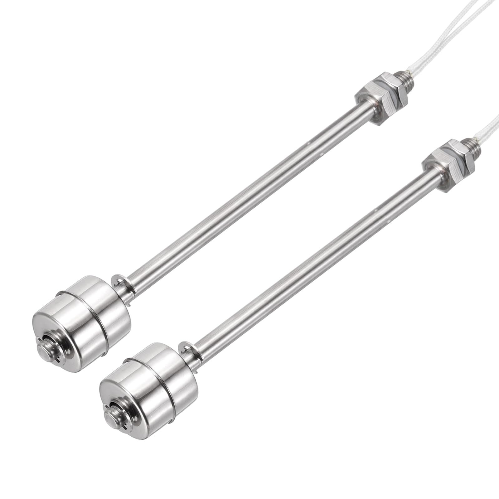 Stainless Steel Float Switch 150mm Rod 110V DC Vertical Water Level Sensor 2 Pcs