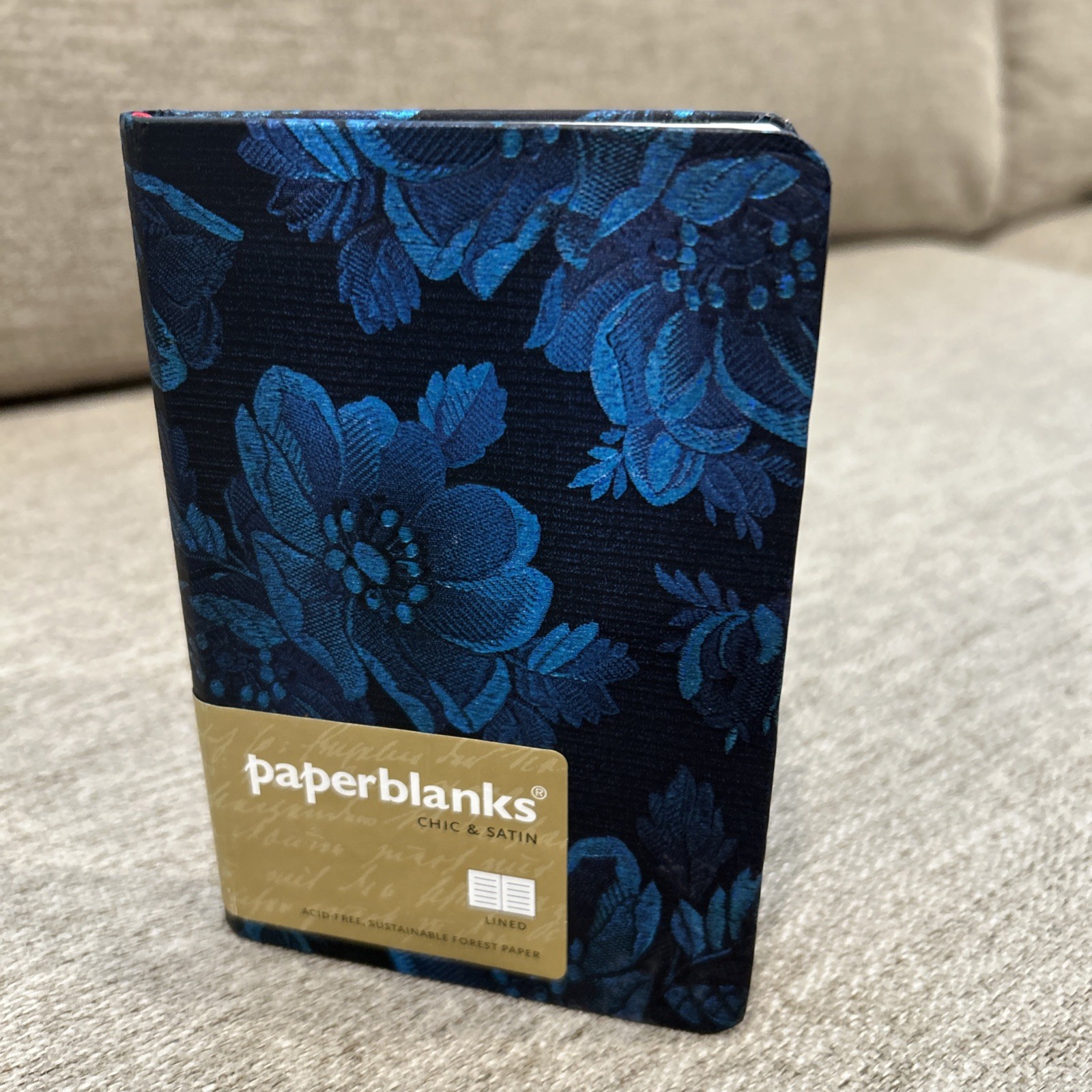 paperblanks Chic & Satin Blue Muse Mini Journal Momento Pouch Sewn Binding 176pg
