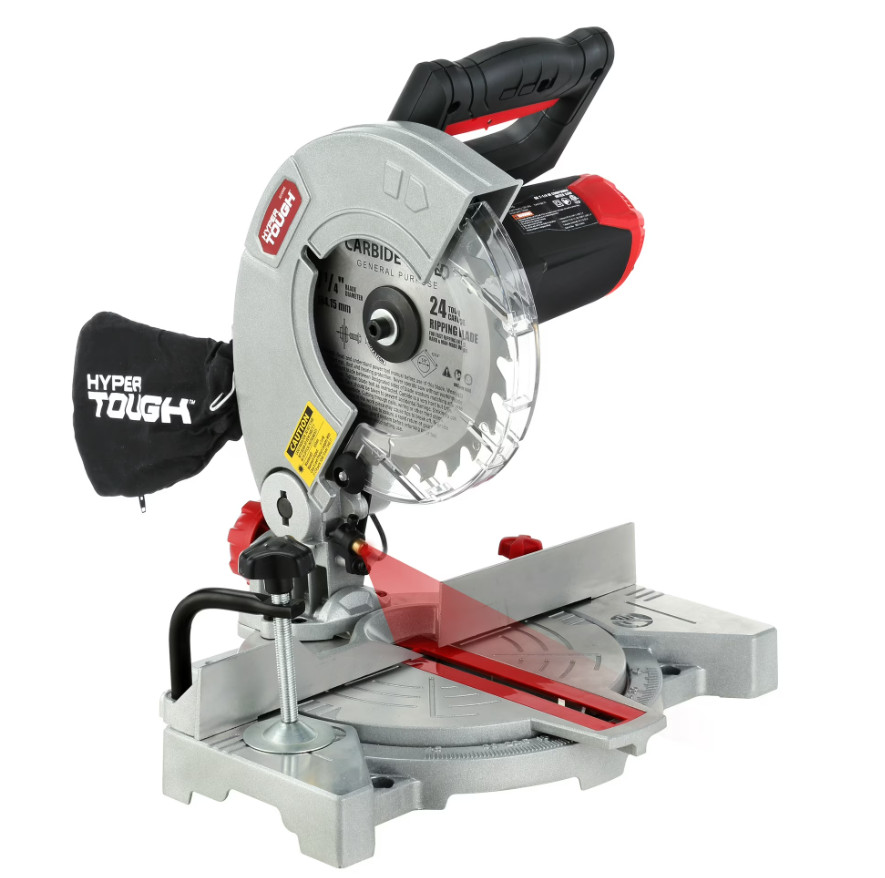 Hyper Tough 9 Amp 7-1/4 inch Corded Compound Miter Saw with Laser Guide, New