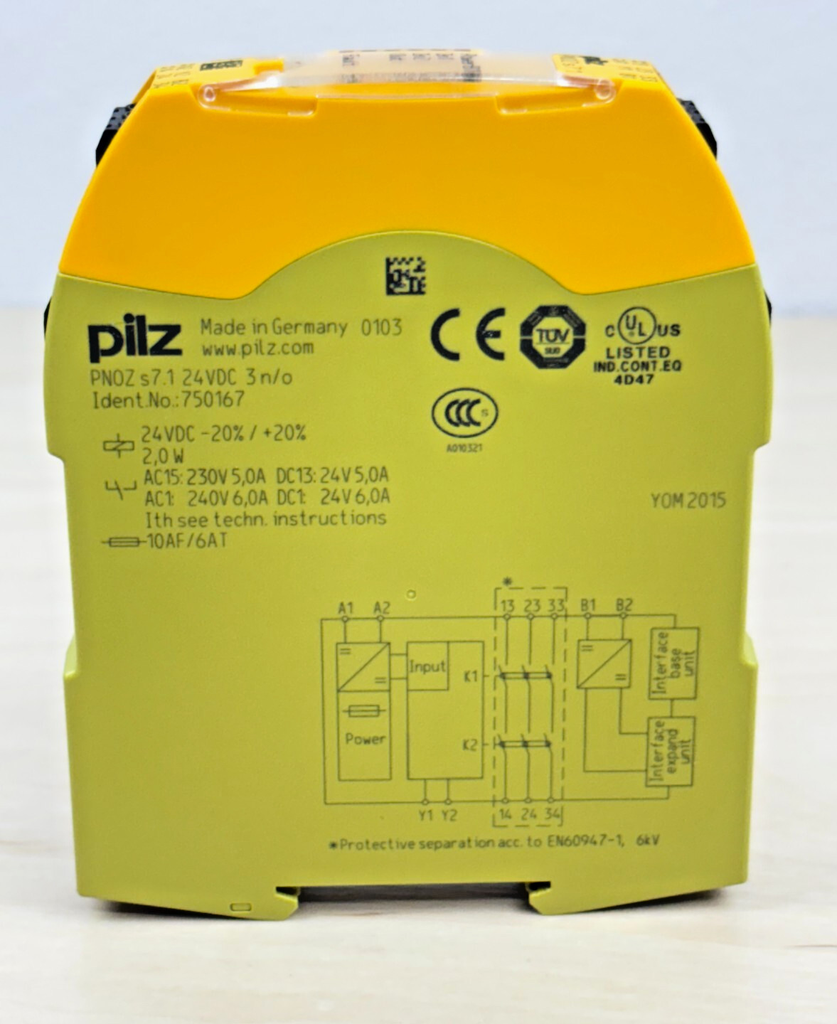 Pilz PNOZ S7.1 24 VDC Safety Relay Contact Expansion, 3 n/o, 750167