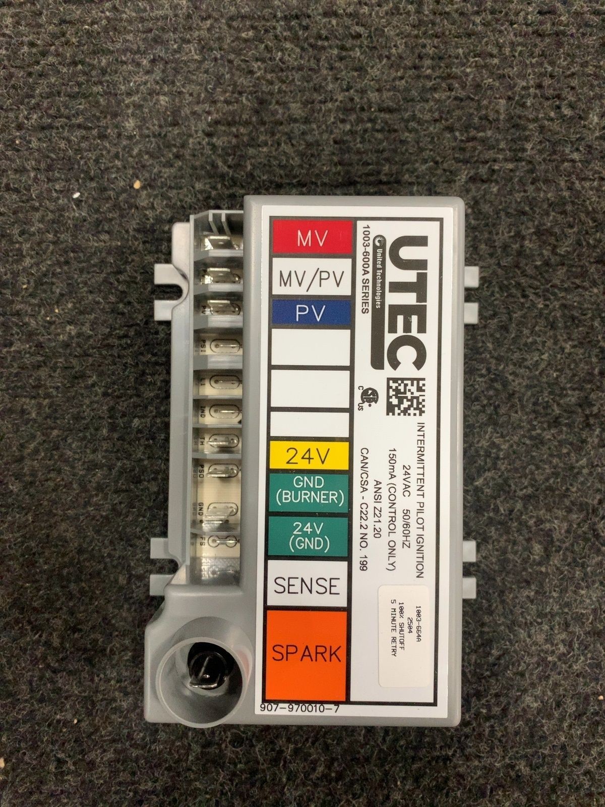 UTEC Series Intermittent Pilot Ignition Control 24VAC 50/60HZ 1003-600A