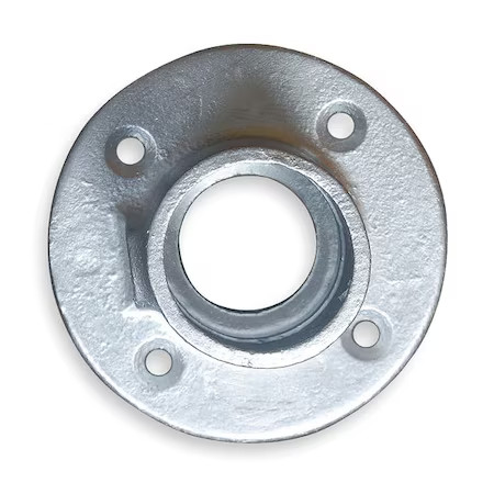 Structural Pipe Fitting, Base Flange, Cast Iron, 1.25 In Pipe Size, 50000 Lb