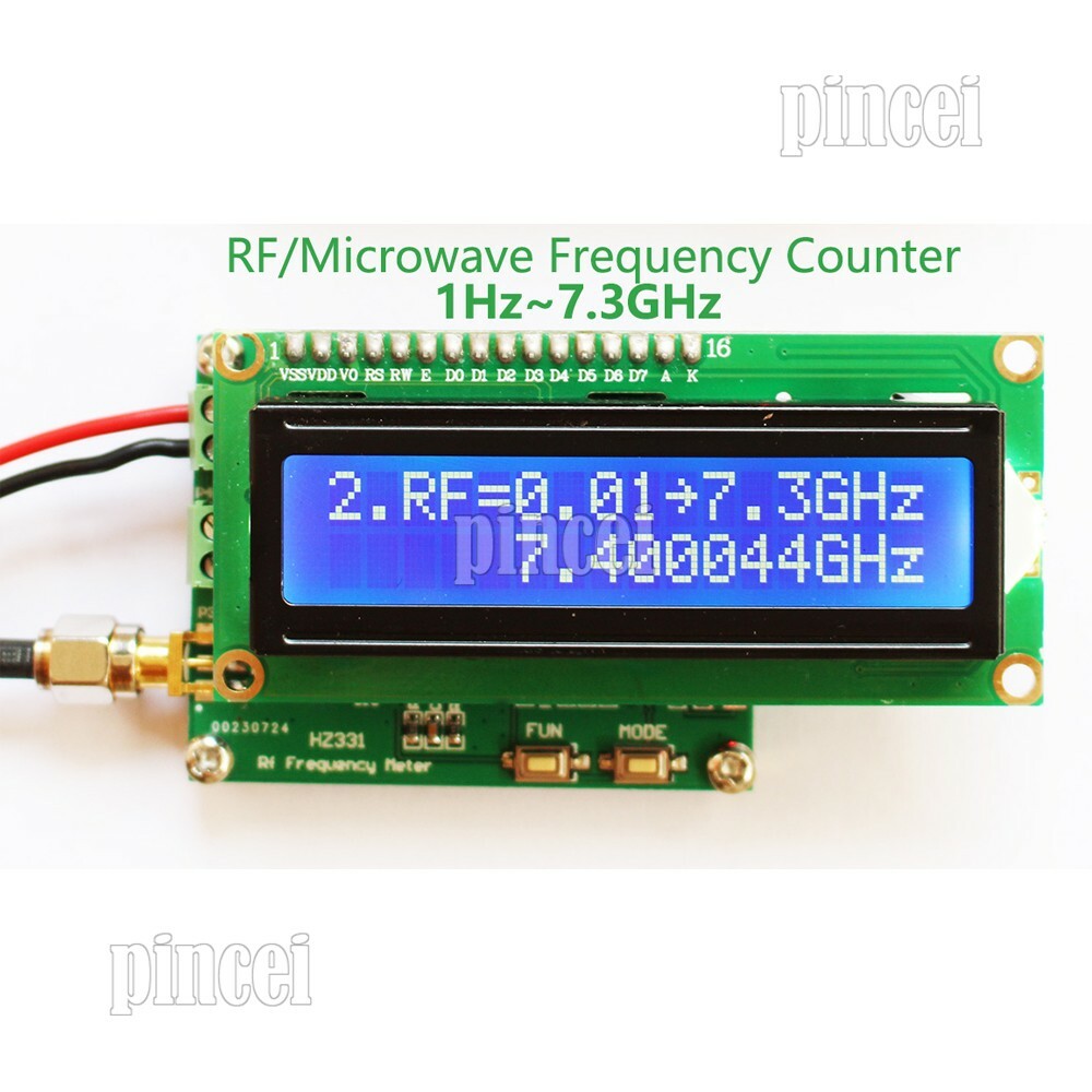 HZ331 HF RF Frequency Meter Counter 2.4G 3G 5.8G 6G 7G 1Hz-7.3GHz 7-12 VDC